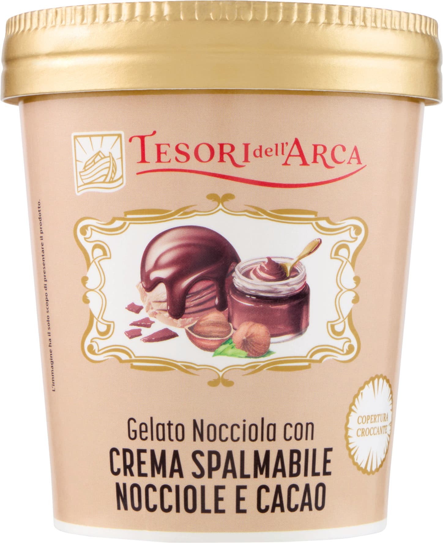 TESORI DELL'ARCA Gelato Nocciola con Crema Spalmabile Nocciole e Cacao 230 g – immagine 2