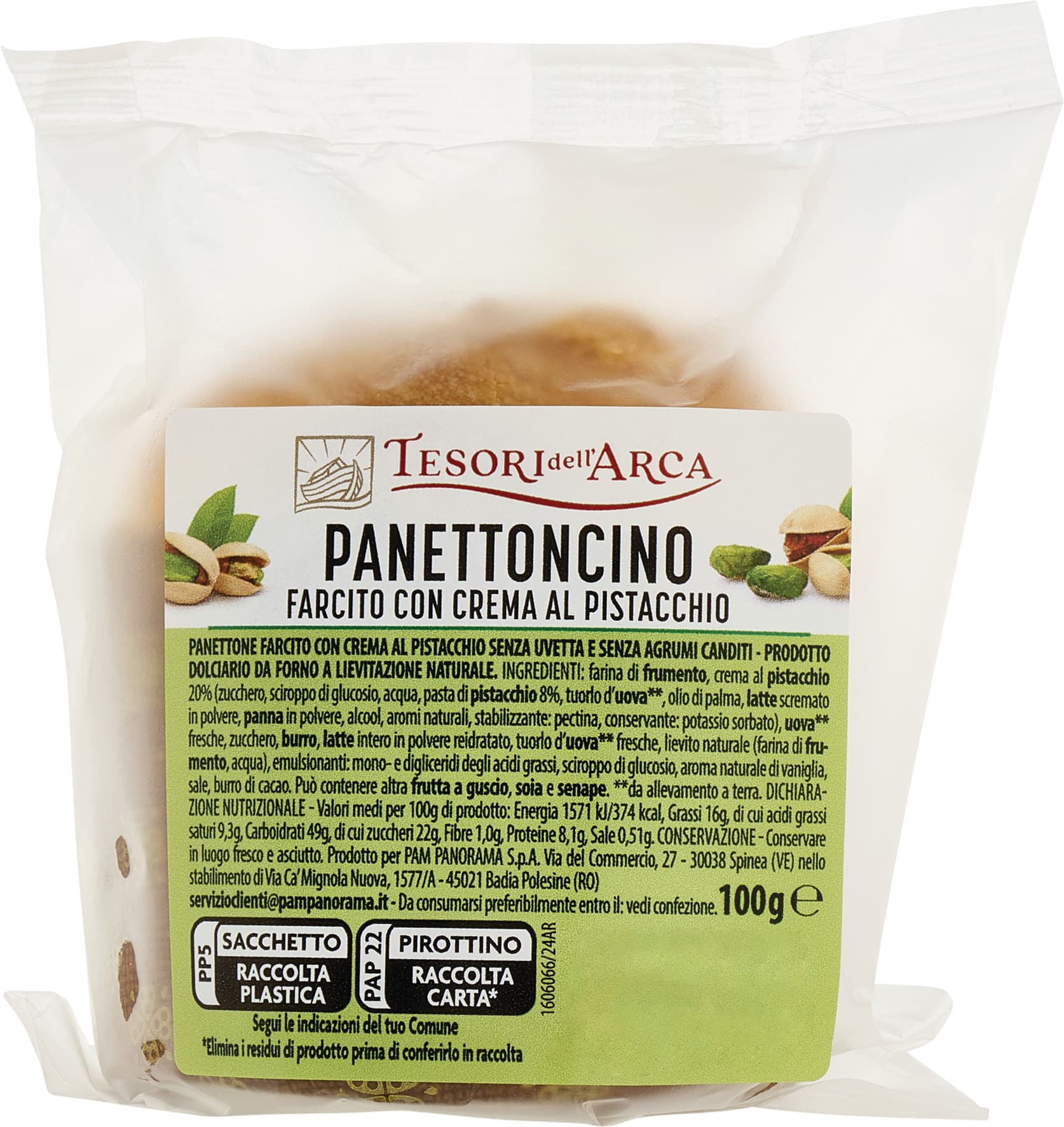 PAM Qualità per te Panettoncino Farcito con crema di pistacchio 100 g – immagine 2