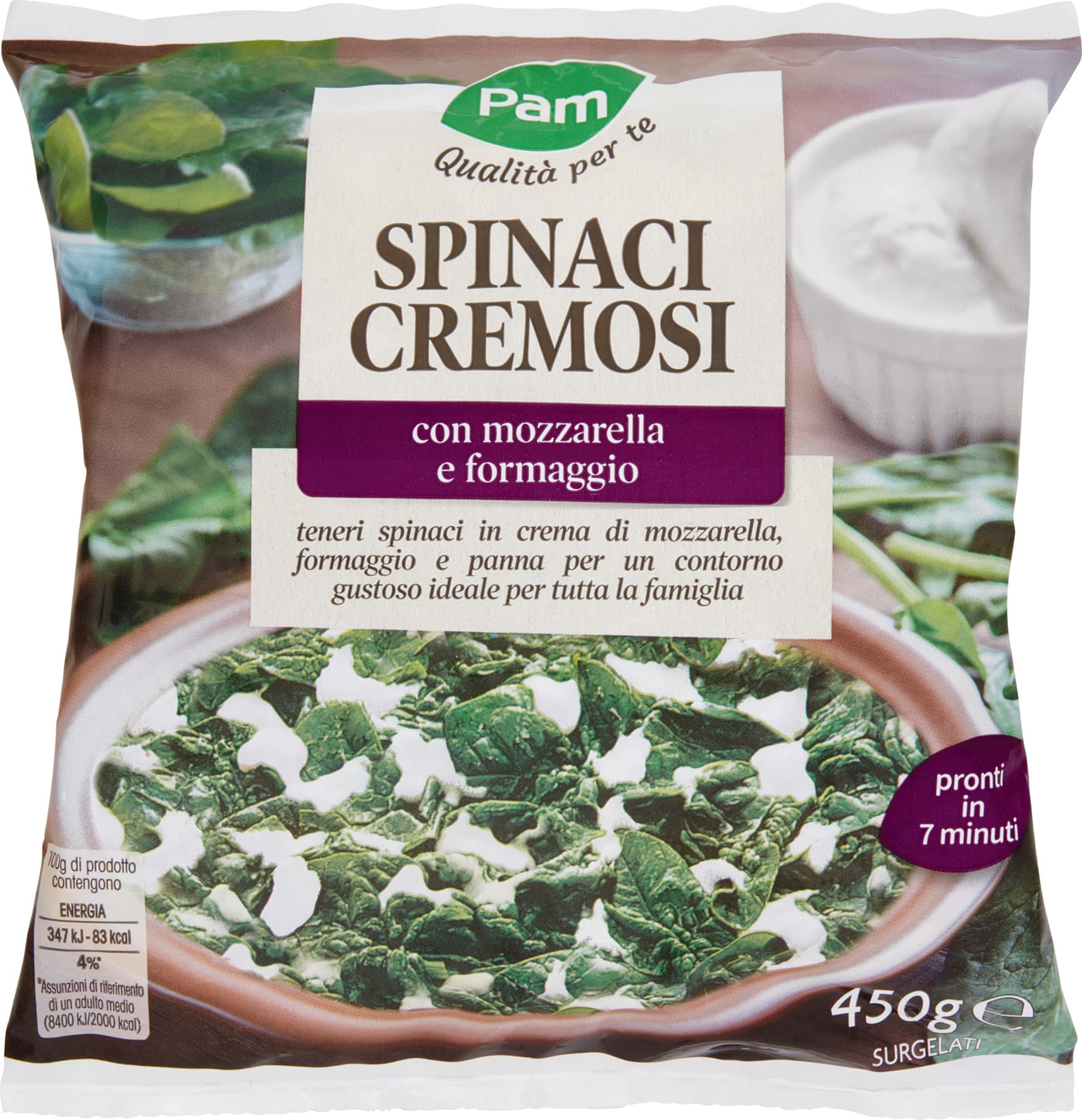 PAM PANORAMA Spinaci Cremosi surgelati 450 g – immagine 2