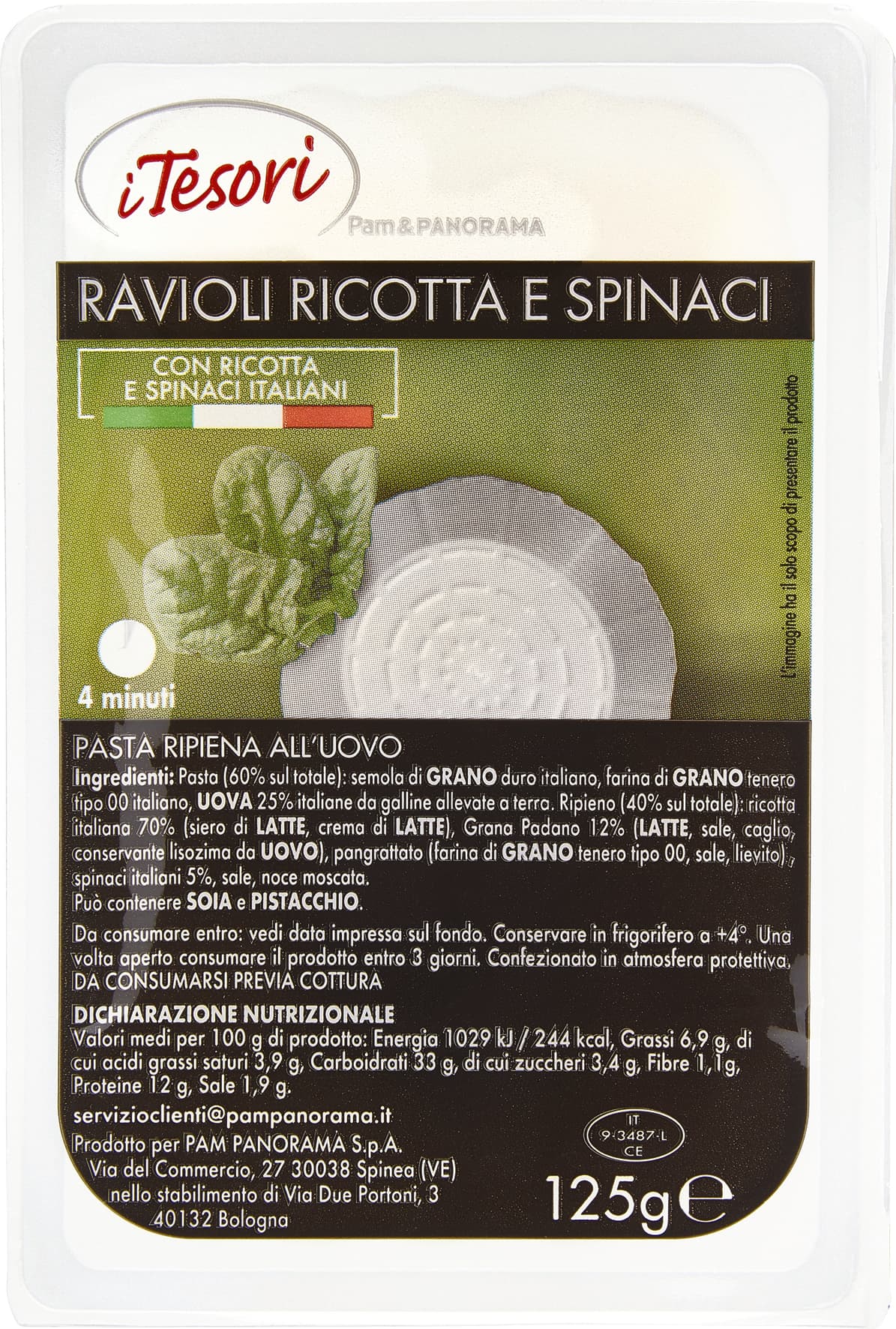 I TESORI Ravioli Ricotta e Spinaci 125 g – immagine 2
