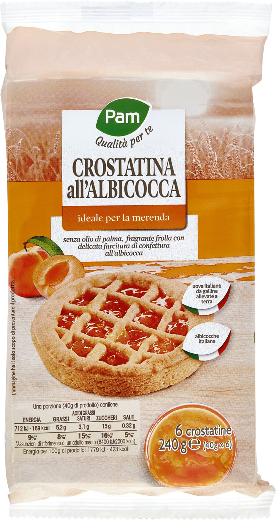PAM PANORAMA Crostatina all'albicocca 240g (40g x 6) – immagine 2