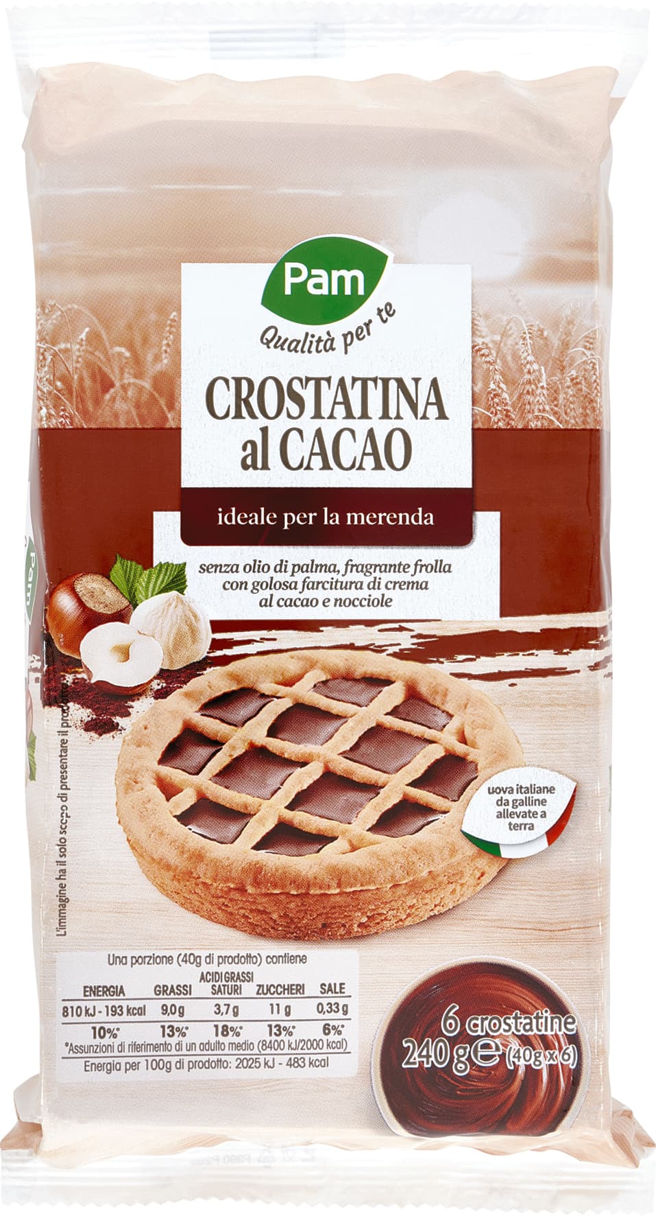 PAM PANORAMA Crostatina al cacao 240g (40g x 6) – immagine 2