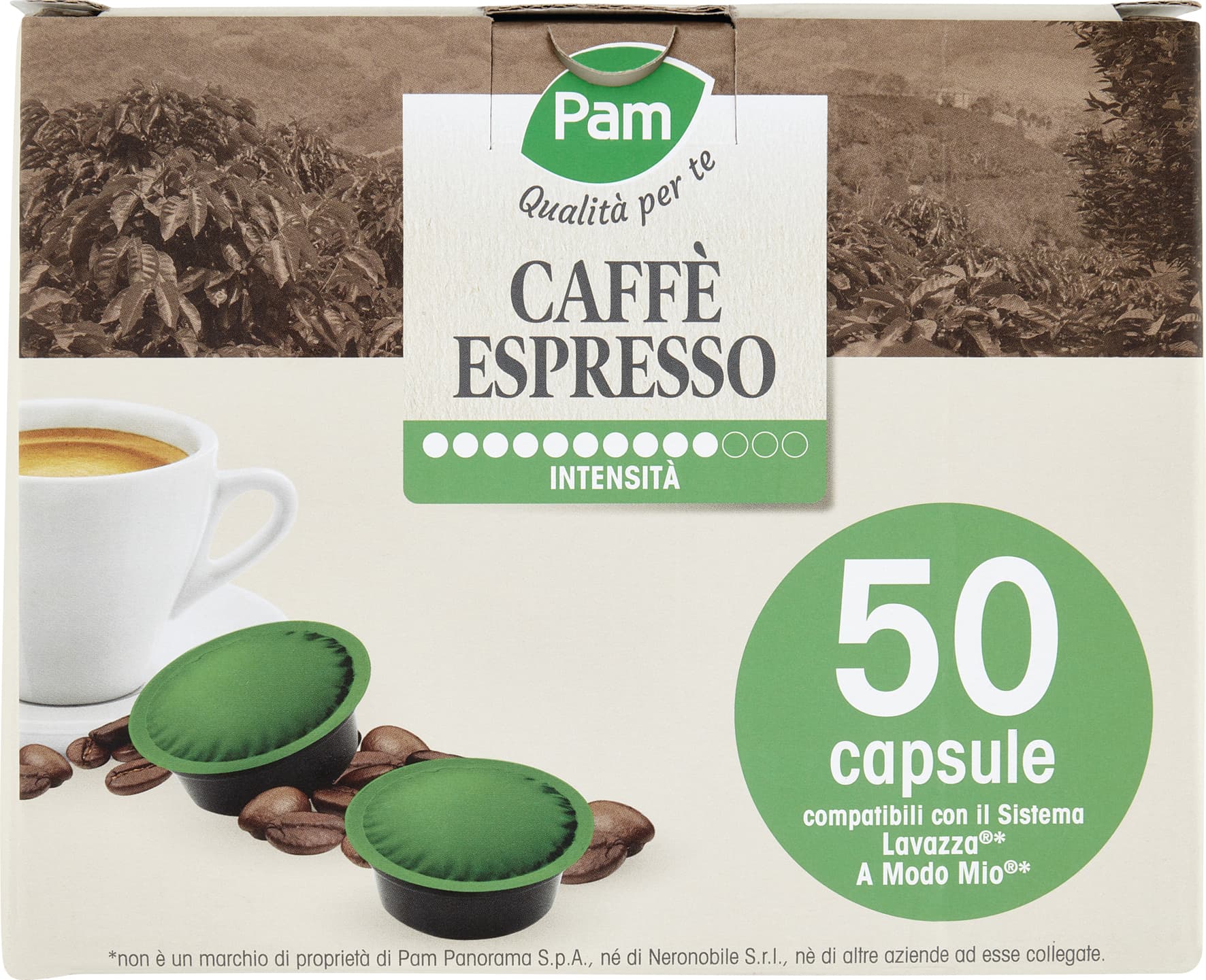 PAM Qualità per te Caffè Espresso 50 capsule compatibili Lavazza* A Modo Mio* 350 g (50x7g) – immagine 2