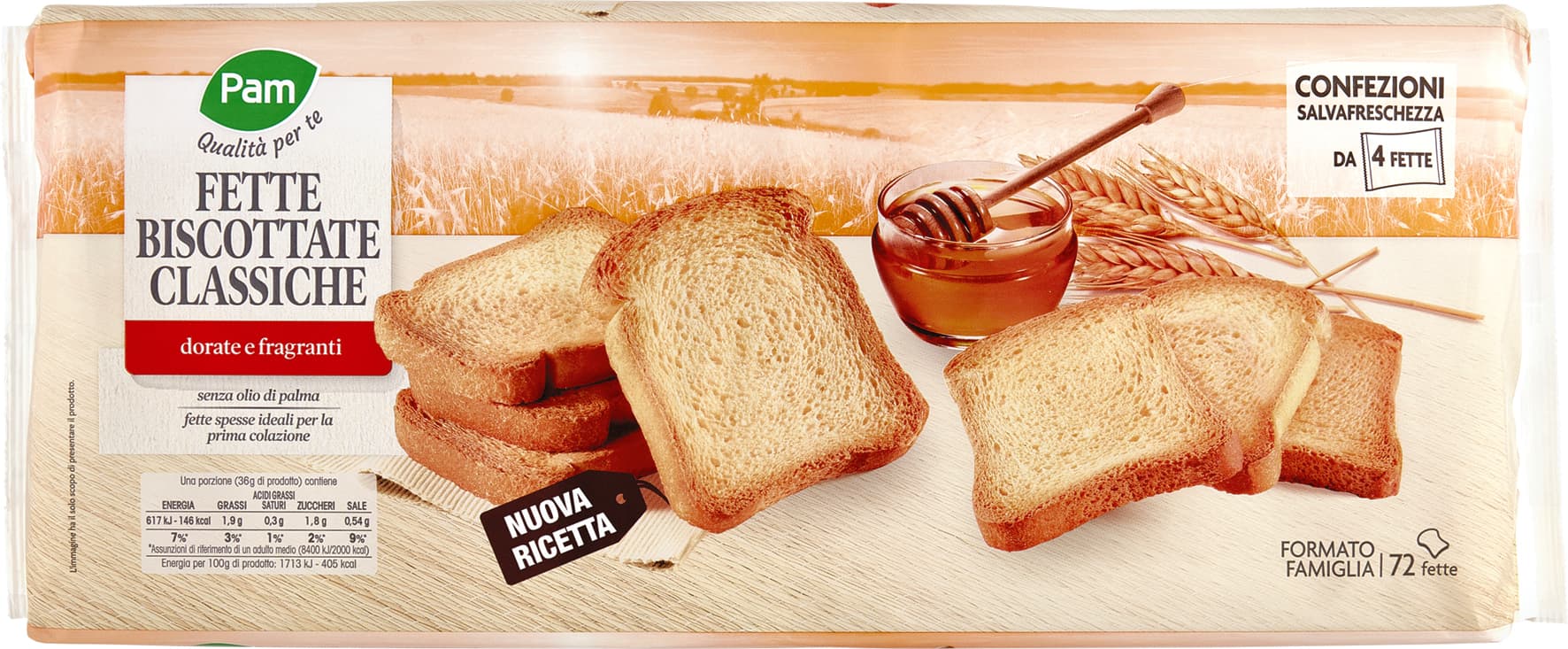 PAM Qualità per te Fette Biscottate Classiche 18 x 36 g – immagine 2