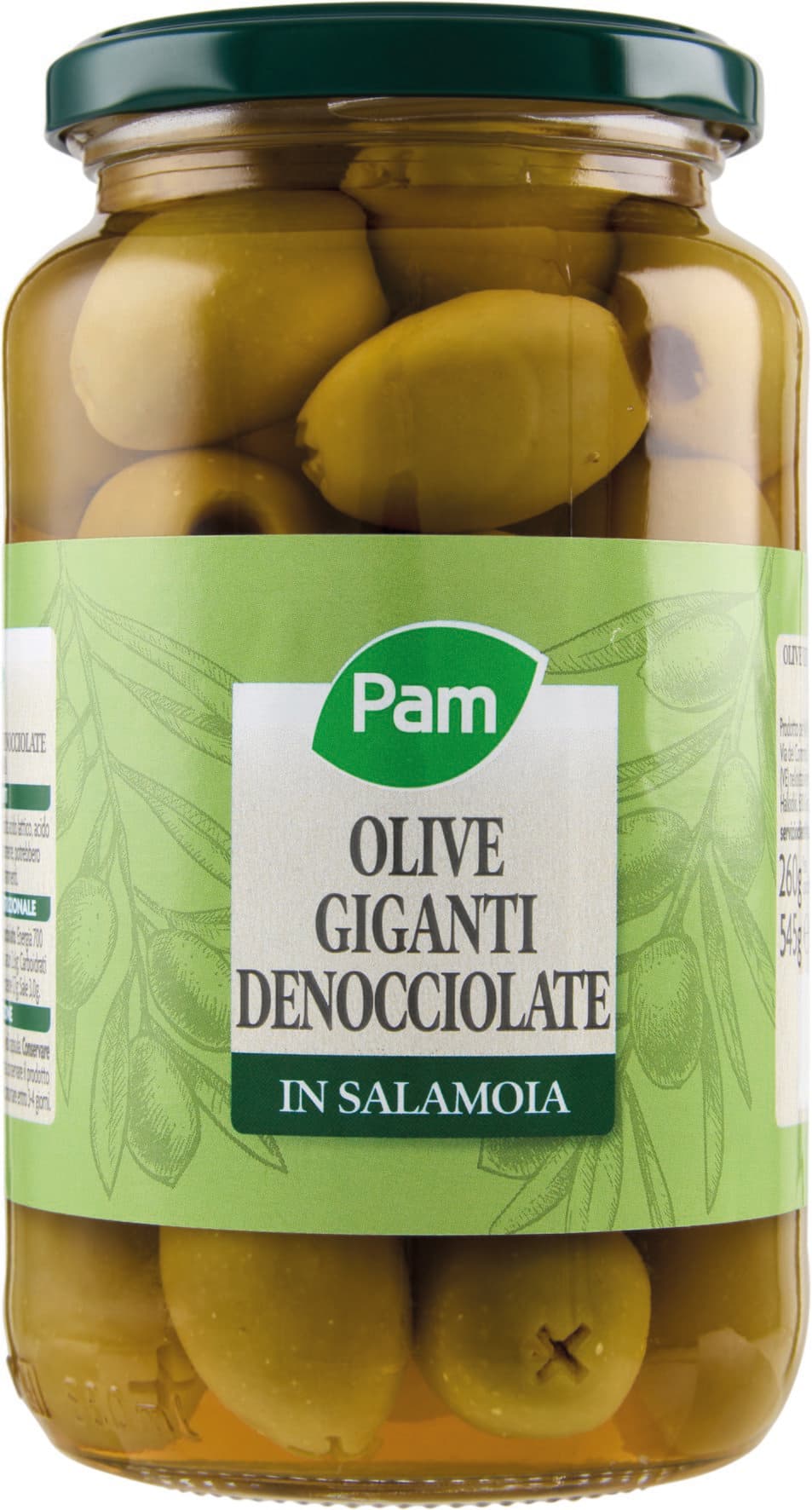 PAM Olive Giganti Denocciolate in Salamoia 545 g – immagine 2