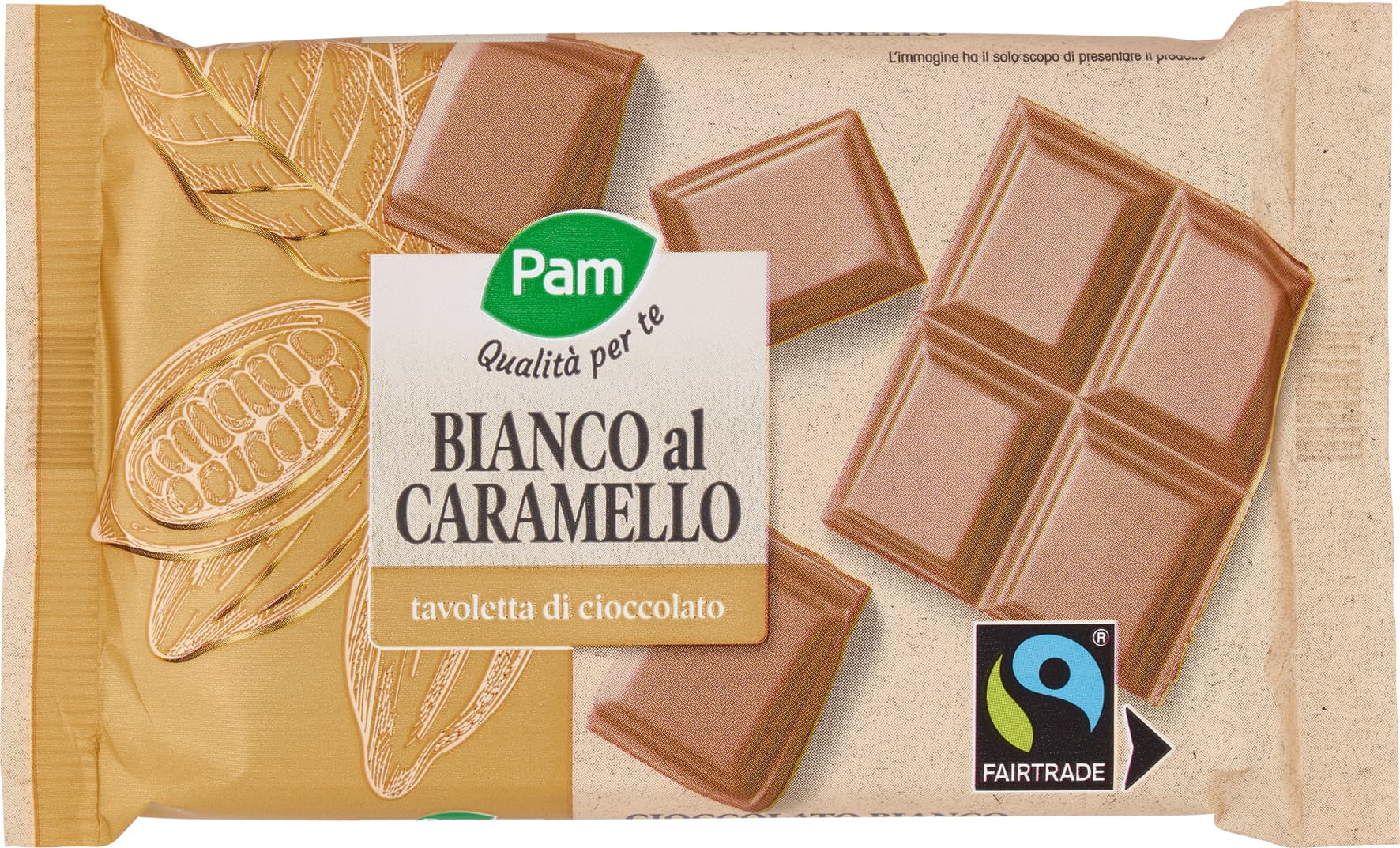 PAM Qualità per te Bianco al Caramello tavoletta di cioccolato 100 g – immagine 2