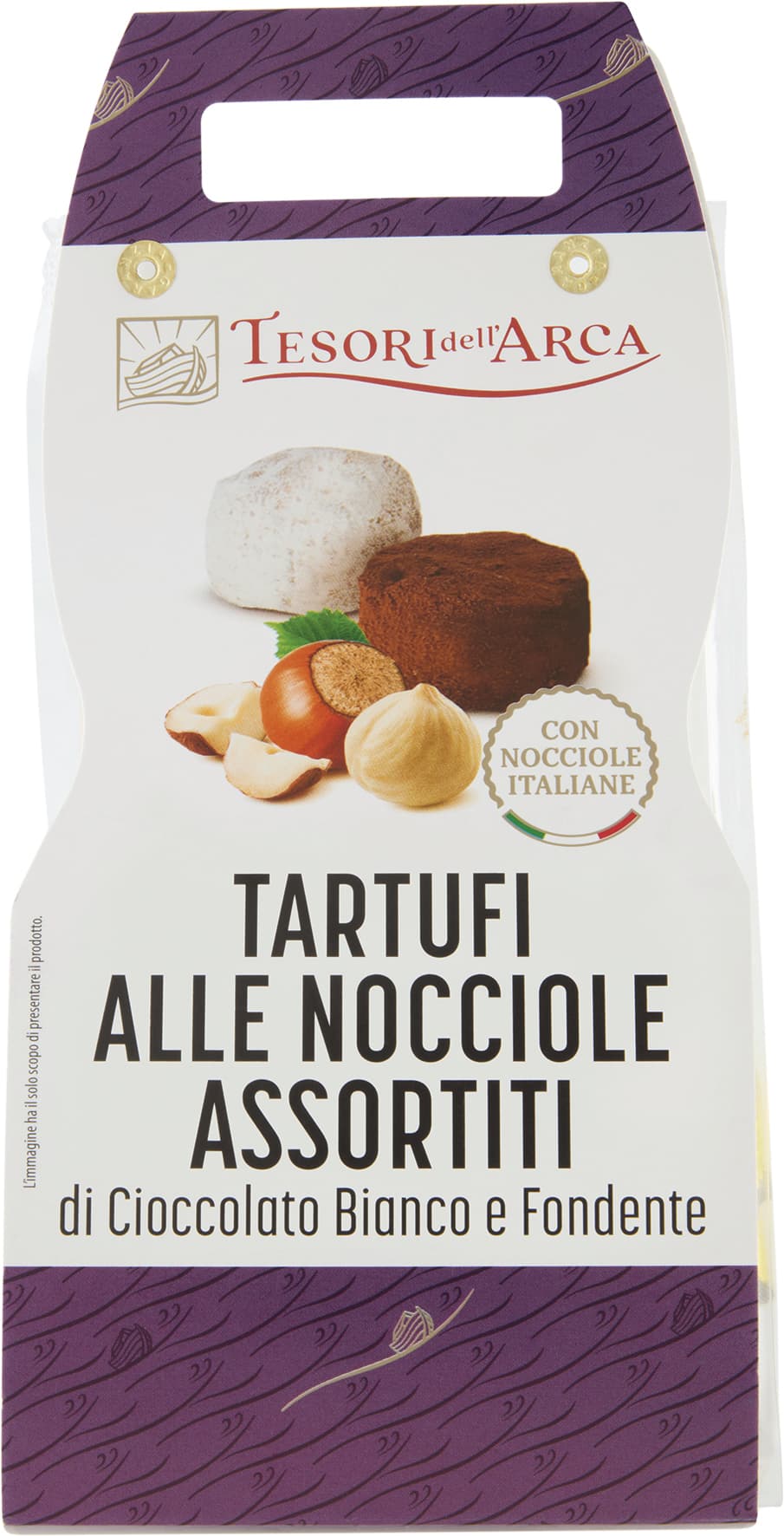 TESORI DELL'ARCA Tartufi alle Nocciole Assortiti di Cioccolato Bianco e Fondente 160 g – immagine 2