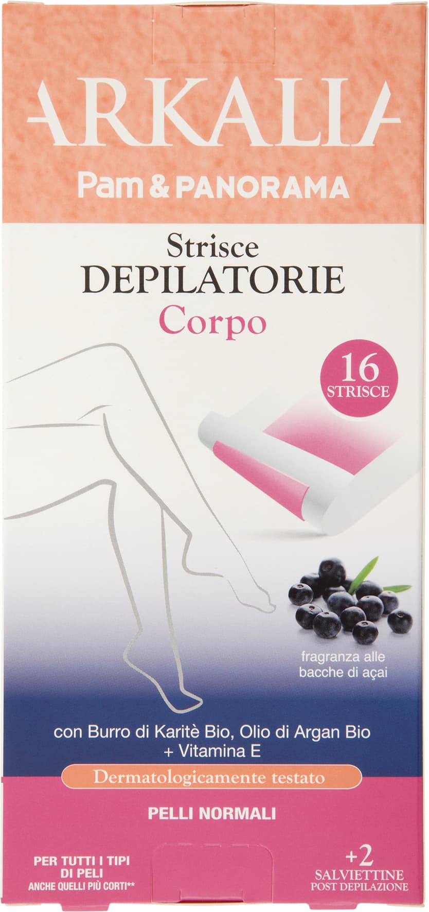 ARKALIA Strisce Depilatorie Corpo Pelli Normali 16 pz + 2 Salviettine Post Depilazione – immagine 2