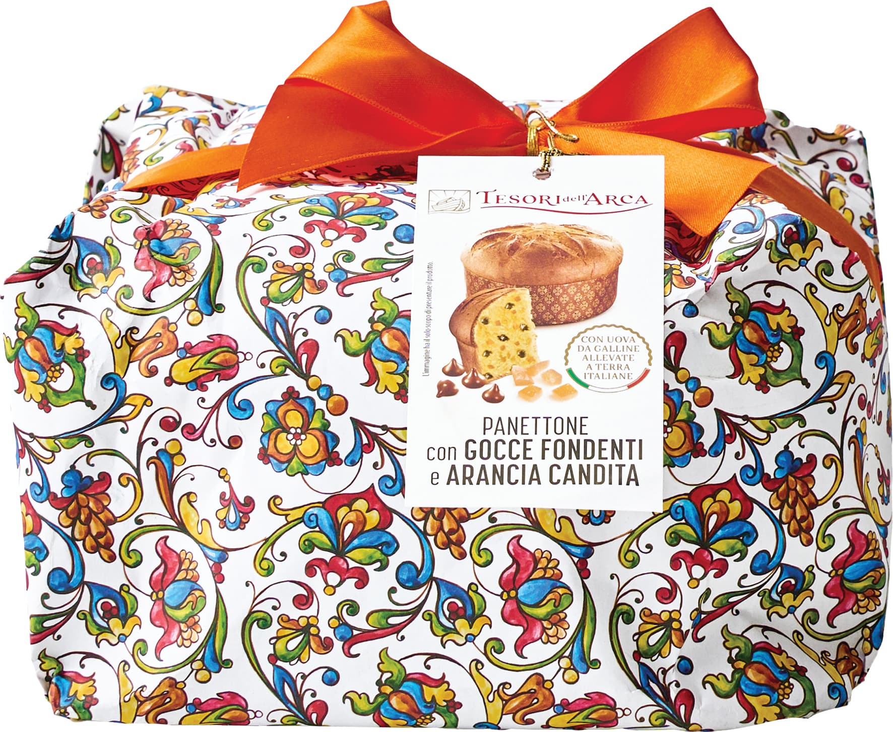 TESORI DELL'ARCA Panettone con Gocce Fondenti e Arancia Candita 1000 g – immagine 2