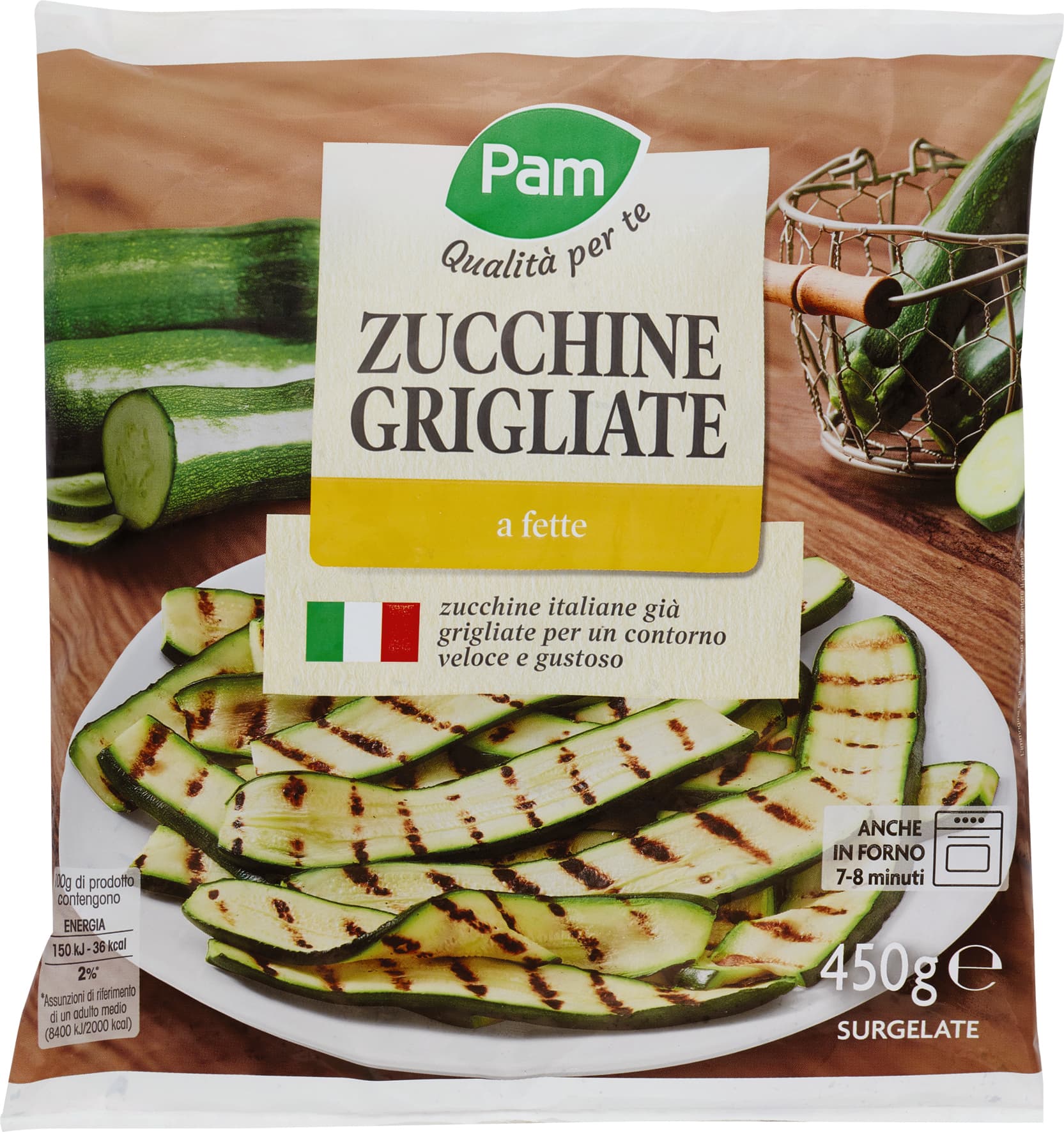 PAM Qualità per te Zucchine Grigliate a fette Surgelate 450 g – immagine 2