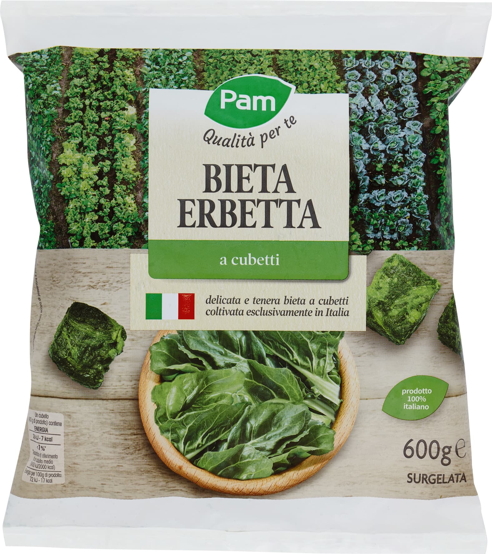 PAM Qualità per te Bieta Erbetta a cubetti Surgelata 600 g – immagine 2