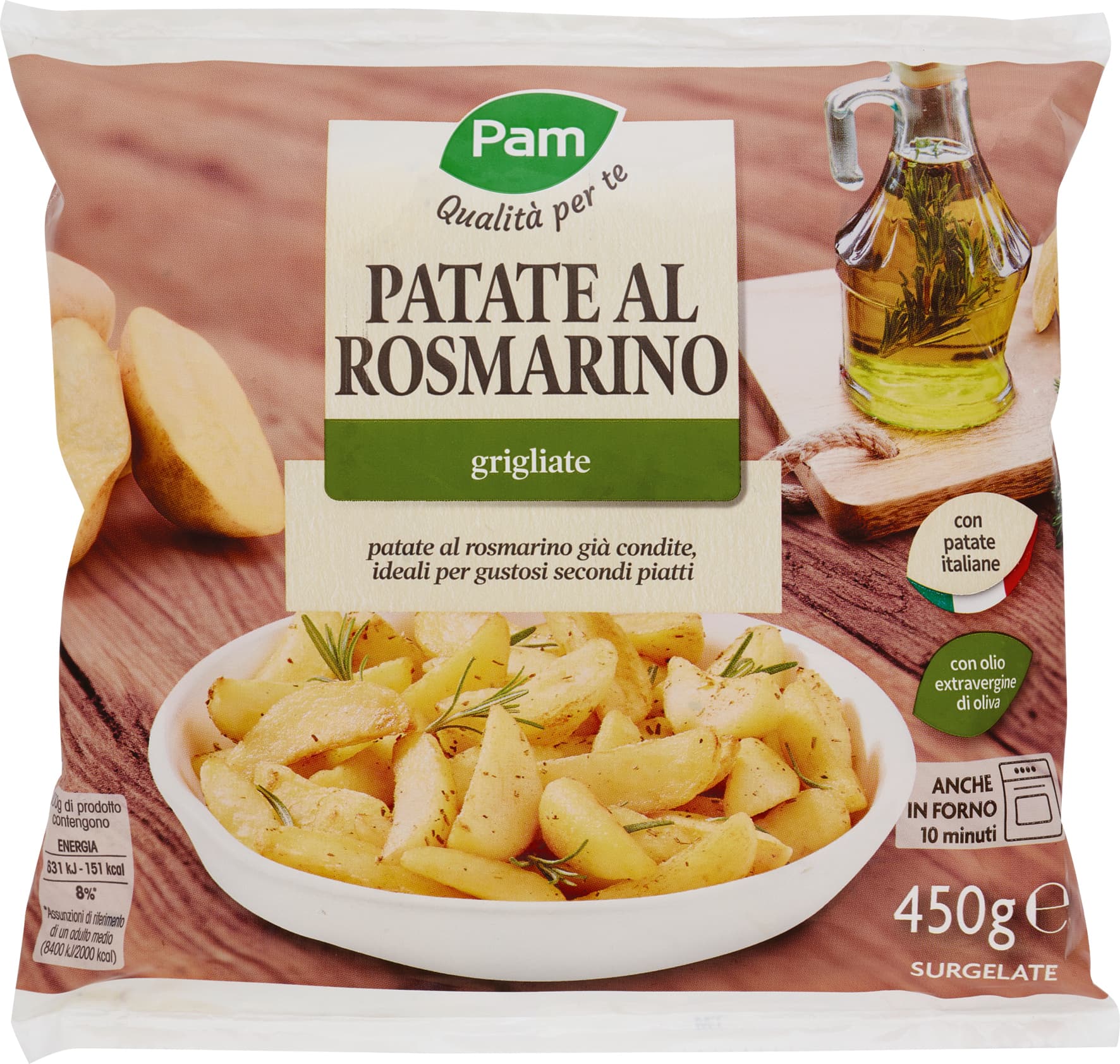 PAM Qualità per te Patate al Rosmarino grigliate Surgelate 450 g – immagine 2