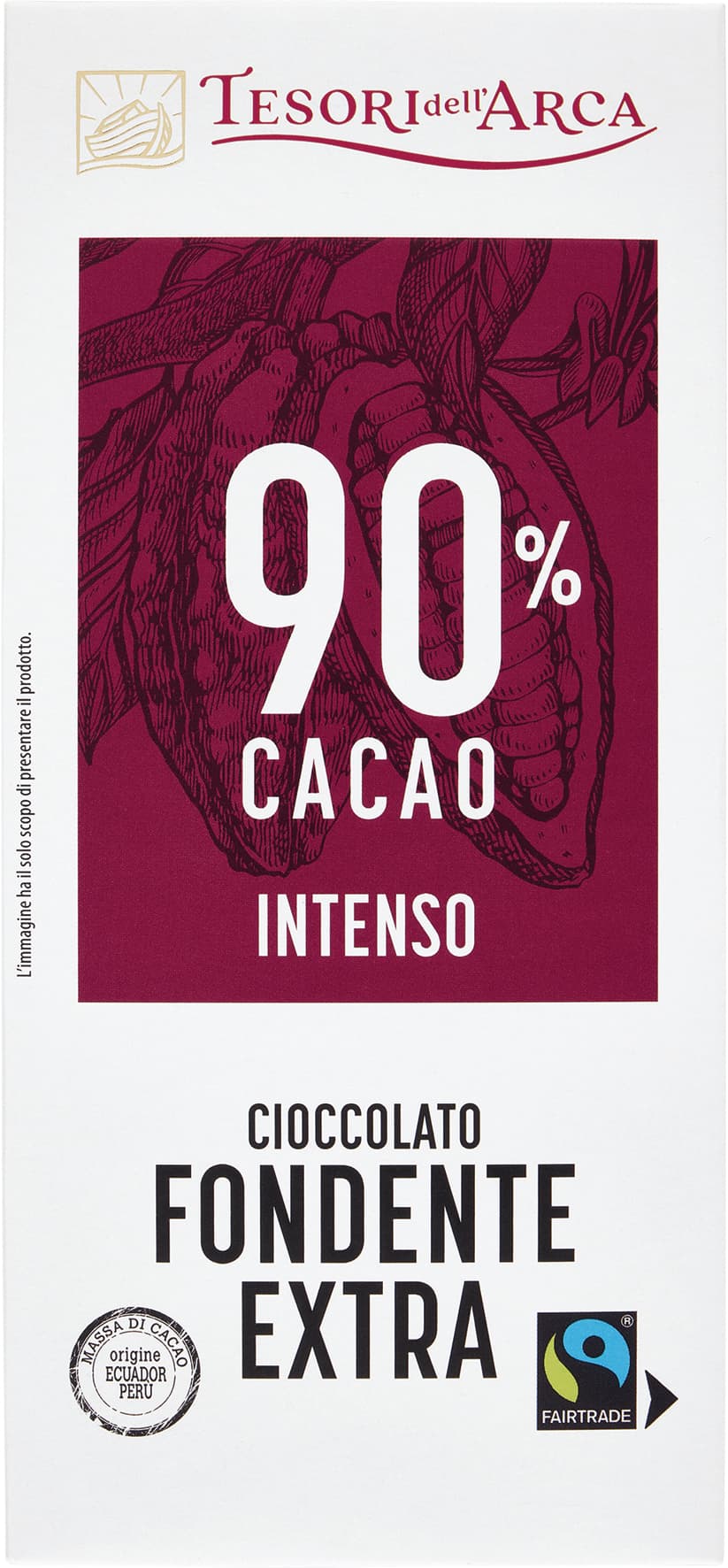 TESORI DELL'ARCA Cioccolato Fondente Extra 90% Cacao Intenso 100 g – immagine 2