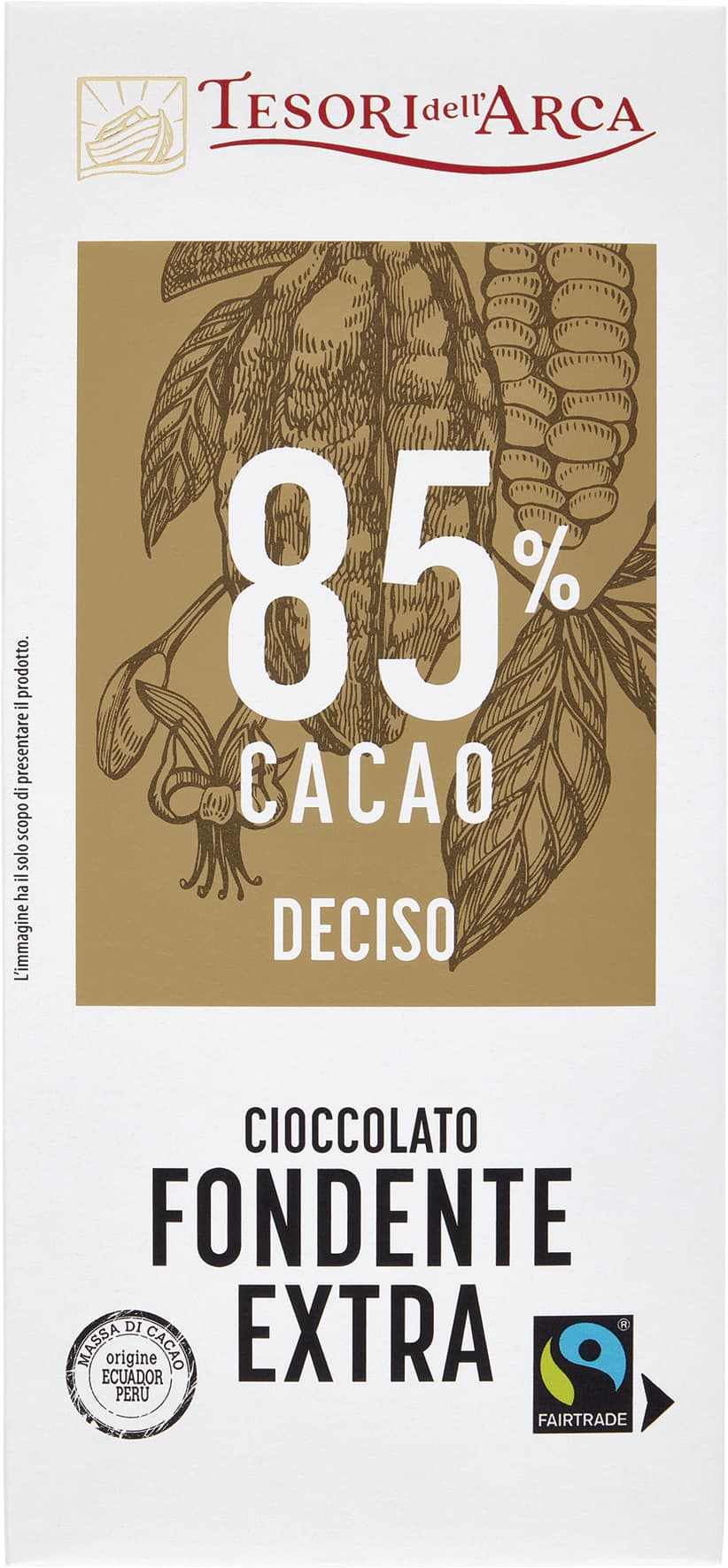 TESORI DELL'ARCA Cioccolato Fondente Extra 85% Cacao Deciso 100 g – immagine 2