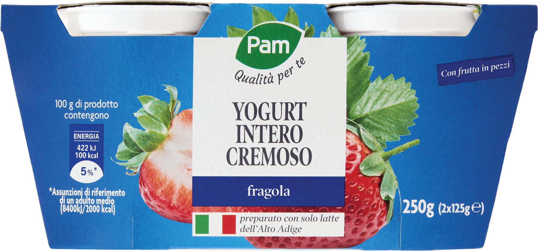 PAM PANORAMA Yogurt intero Cremoso alla Fragola 250g (125g x 2) – immagine 2