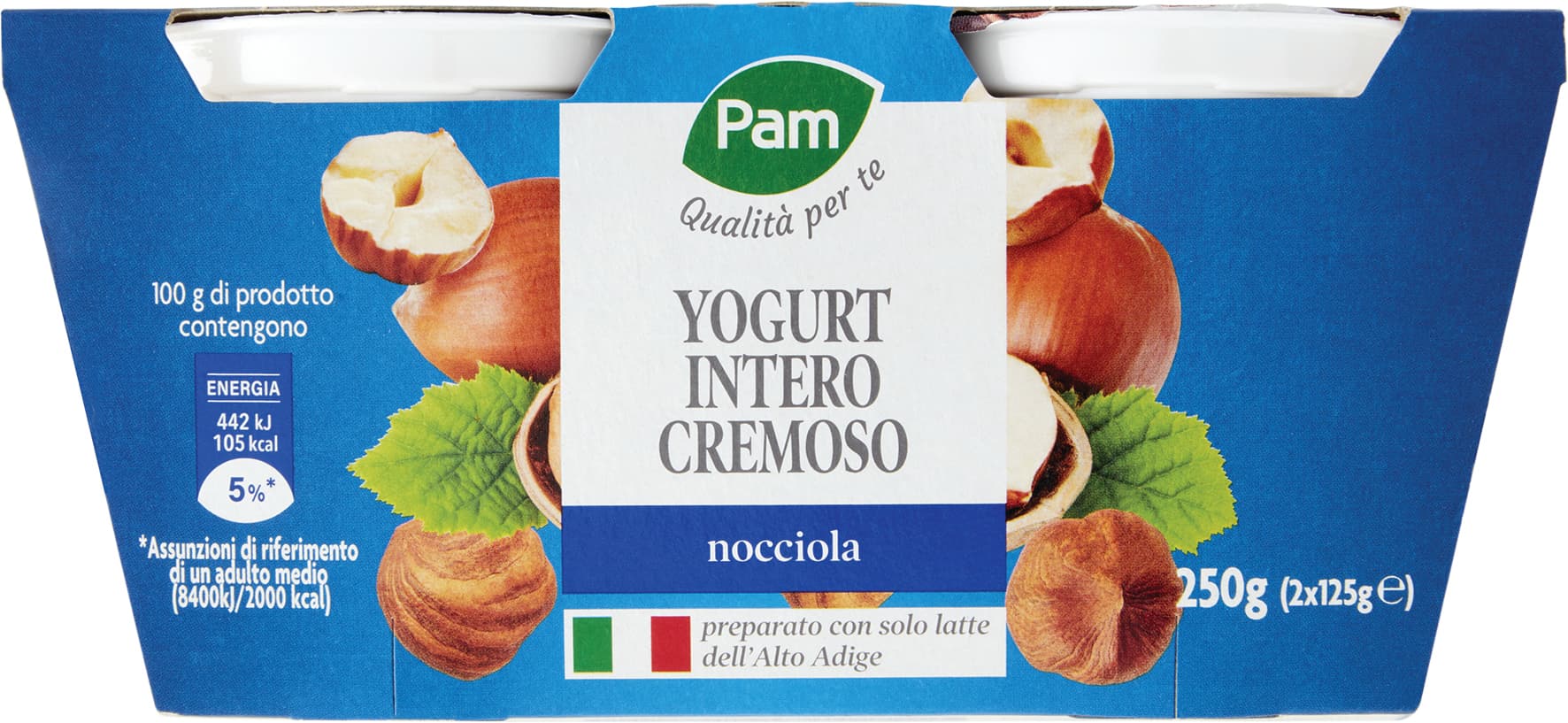 PAM PANORAMA Yogurt intero Cremoso alla Nocciola 250g (125g x 2) – immagine 2