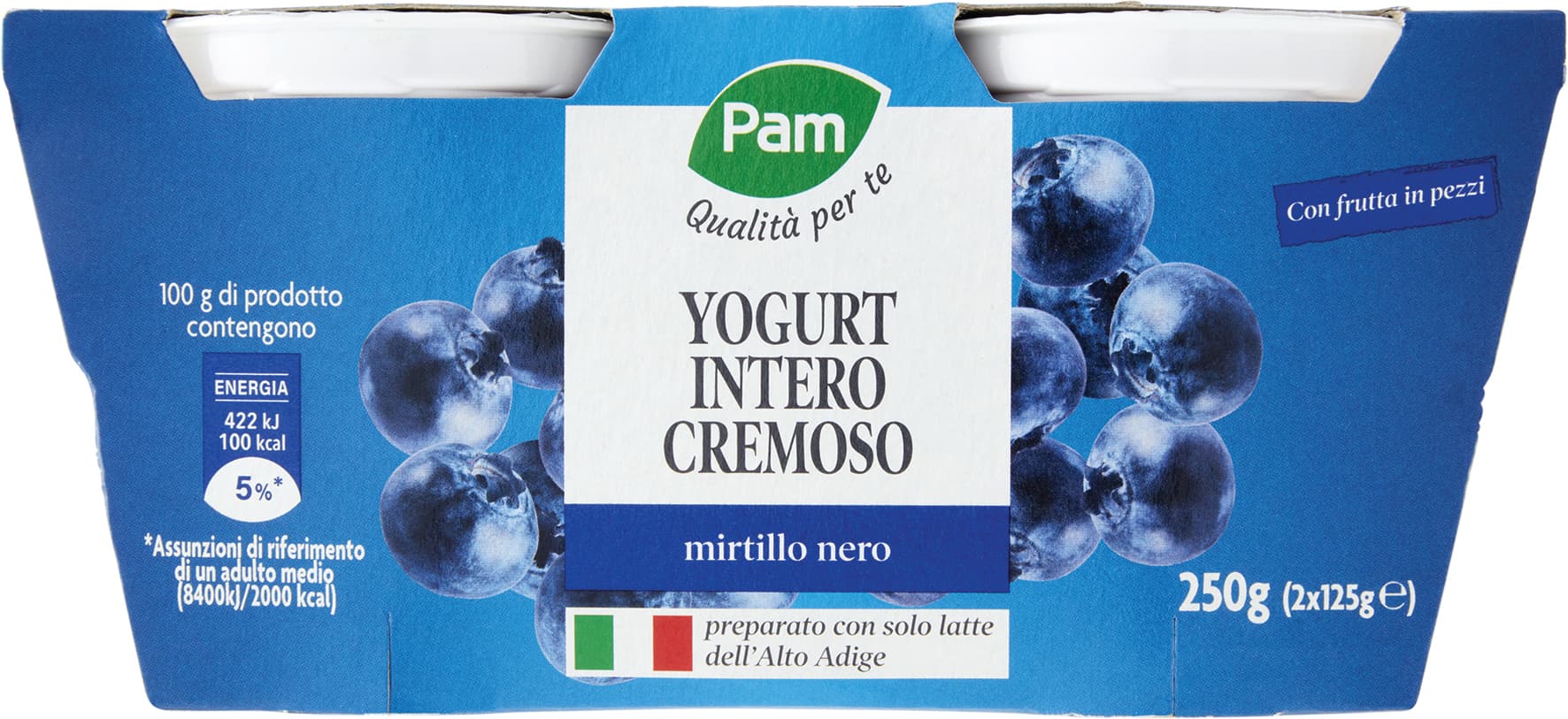 PAM PANORAMA Yogurt intero Cremoso ai Mirtilli 250g (125g x 2) – immagine 2