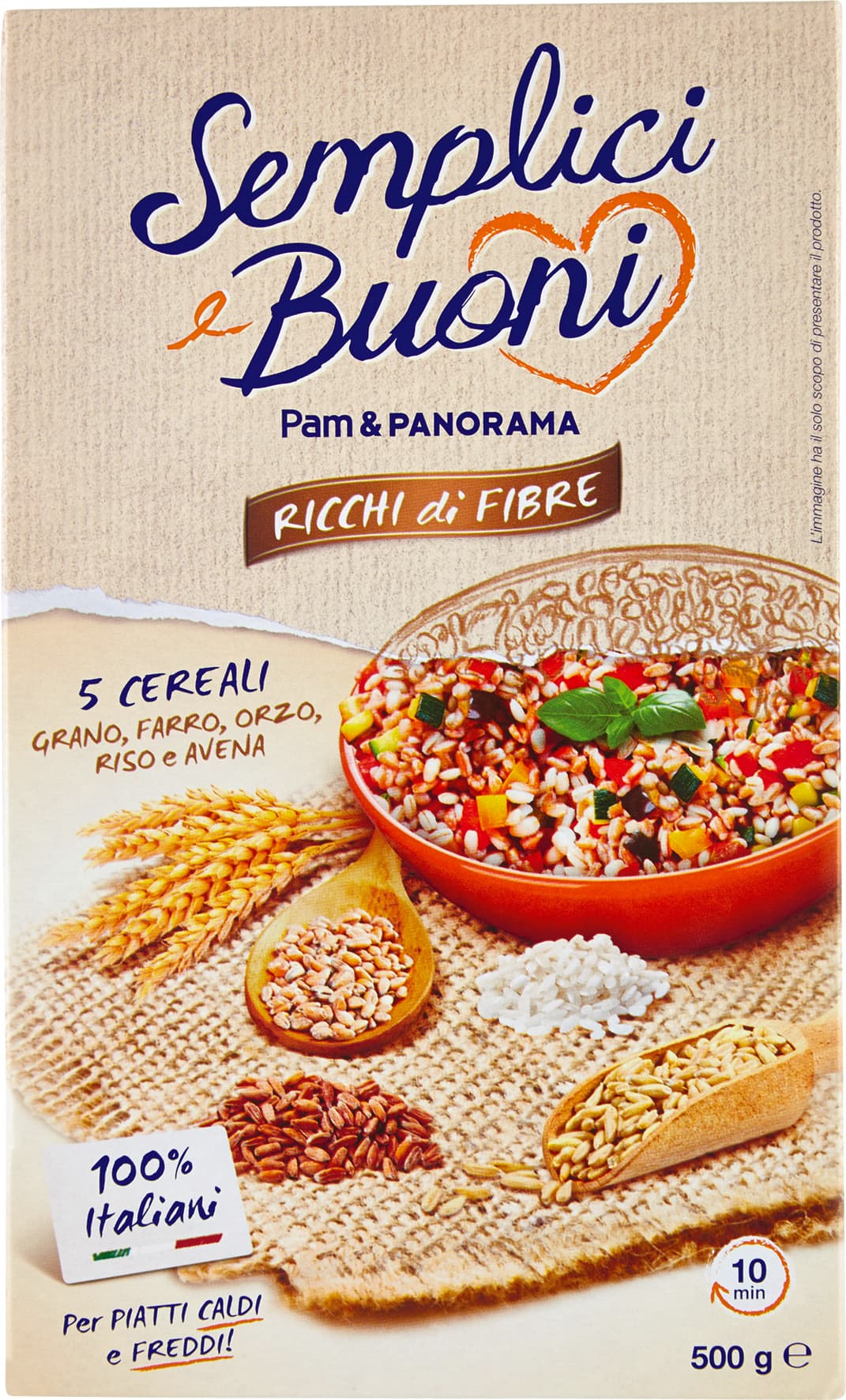 SEMPLICI E BUONI Ricchi di Fibre 5 cereali Grano, Farro, Orzo, Riso e Avena 500 g – immagine 2