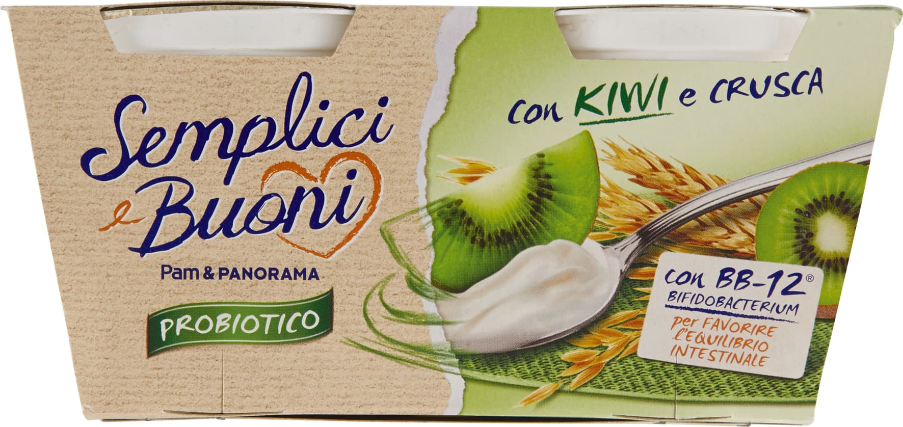SEMPLICI E BUONI Probiotico con Kiwi e Crusca 250 g (125 g x 2) – immagine 2