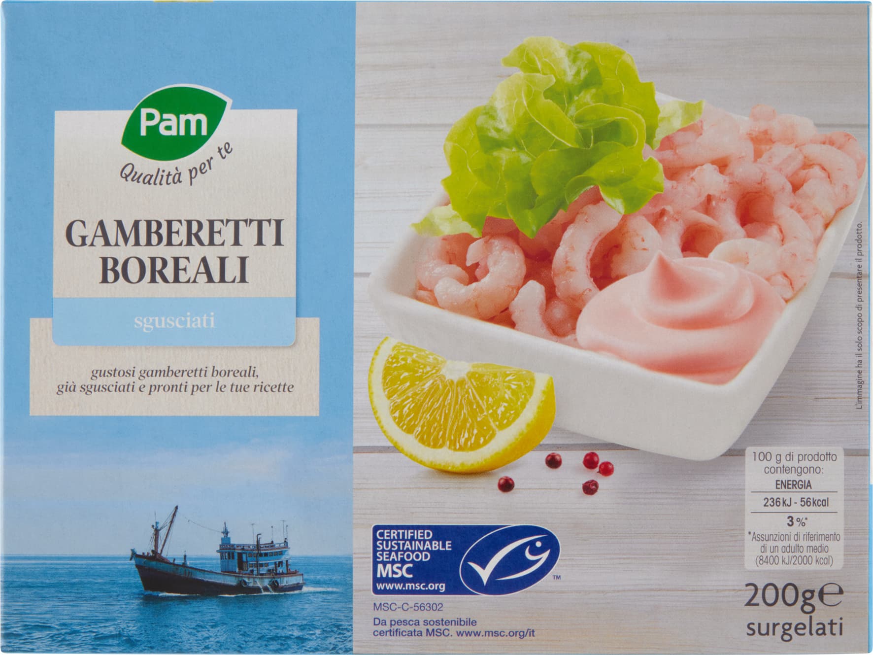 PAM Qualità per te Gamberetti Boreali sgusciati surgelati 200 g – immagine 2
