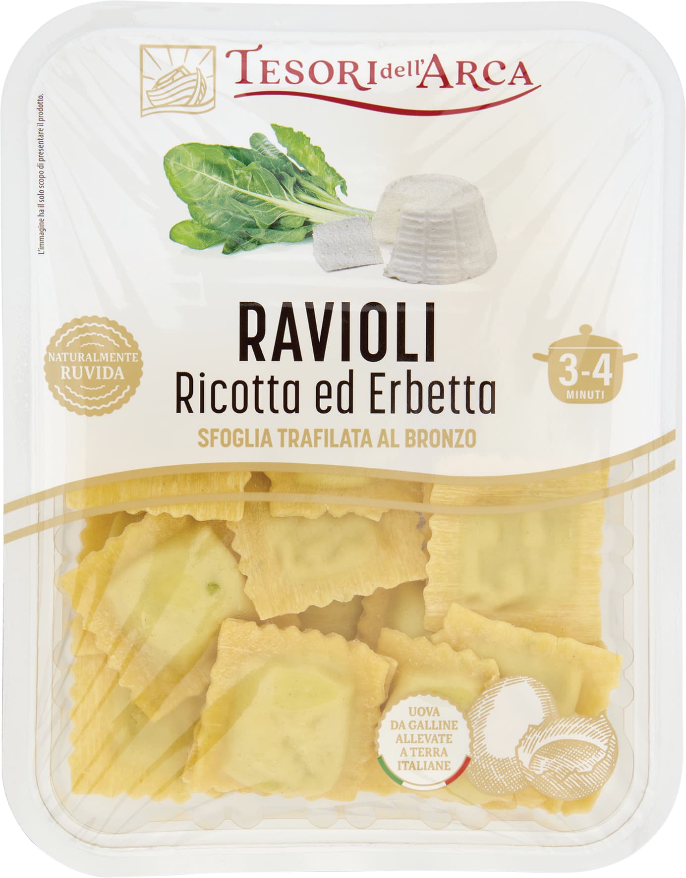 TESORI DELL'ARCA Ravioli Ricotta ed Erbetta 250 g – immagine 2