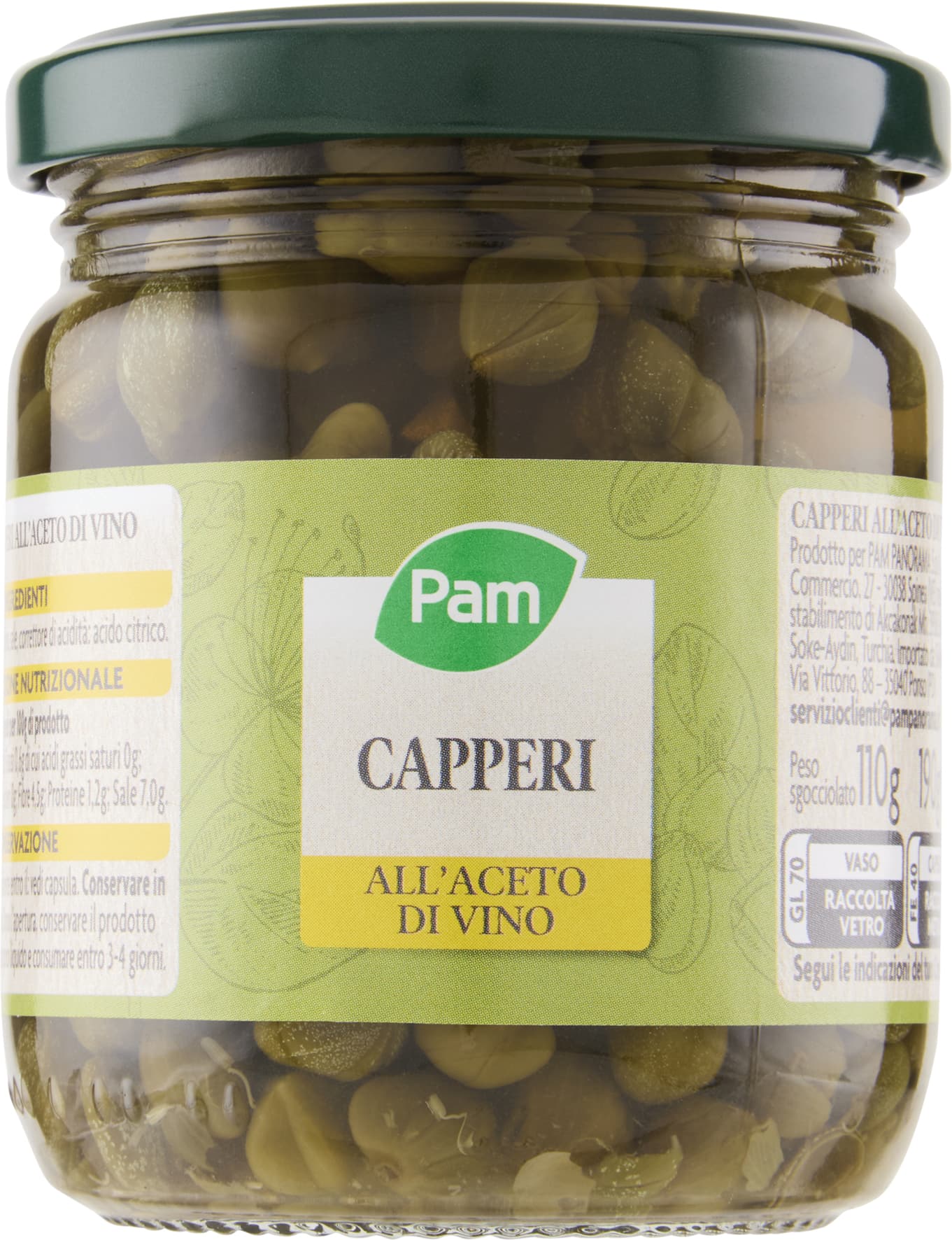 PAM Capperi all'Aceto di Vino 190 g – immagine 2
