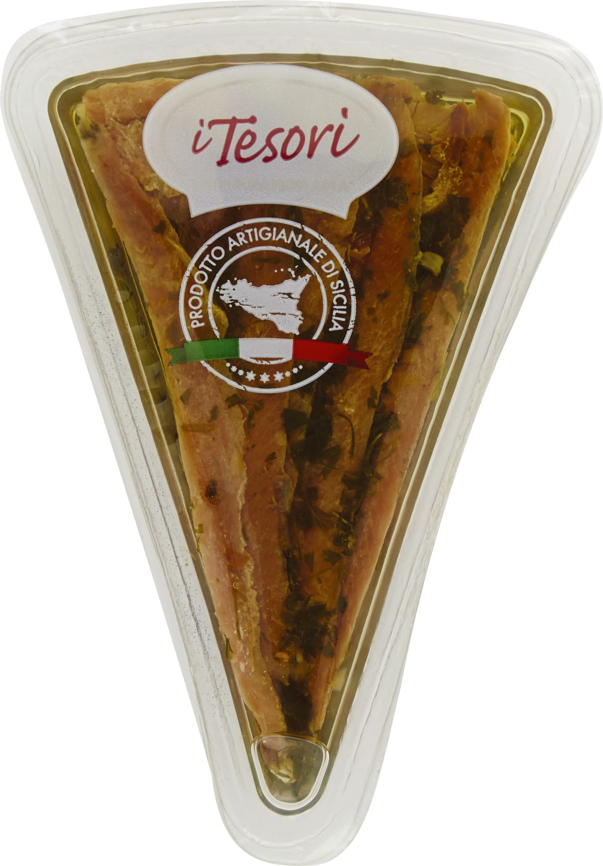 I TESORI Filetti di Acciughe in Olio di Semi di Girasole con Aglio e Prezzemolo 80 g – immagine 2