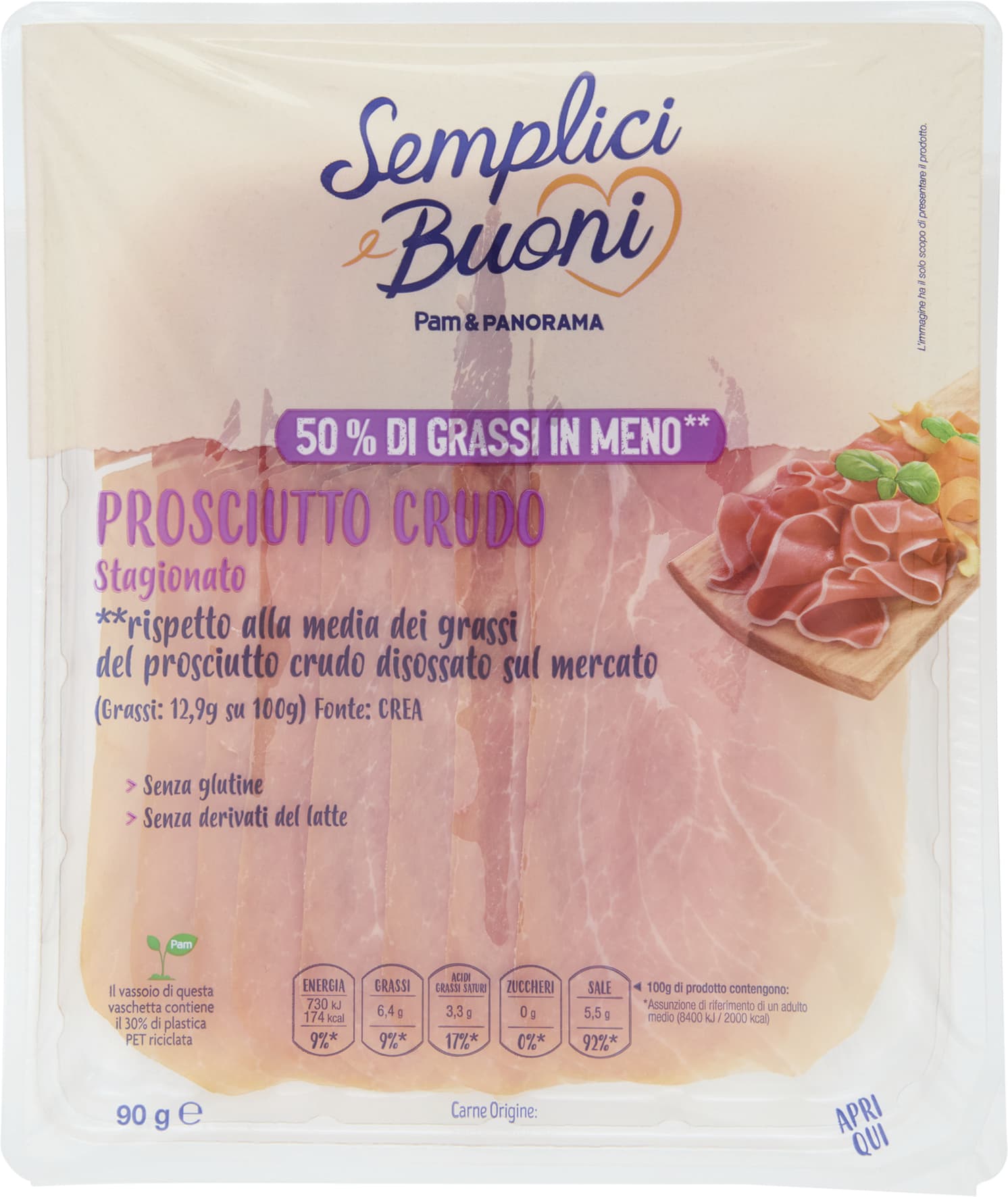 SEMPLICI E BUONI Prosciutto Crudo Stagionato 90 g – immagine 2