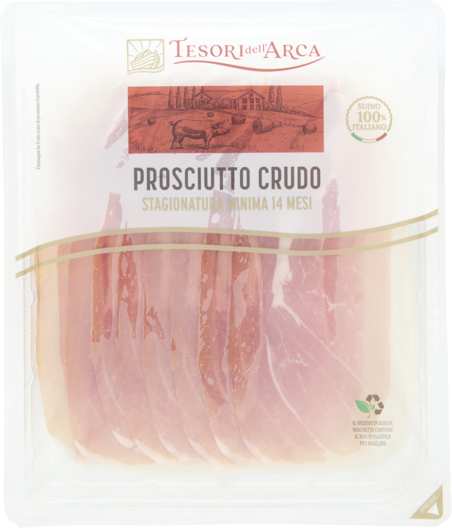 TESORI DELL'ARCA Prosciutto Crudo Stagionatura Minima 14 Mesi 100 g – immagine 2