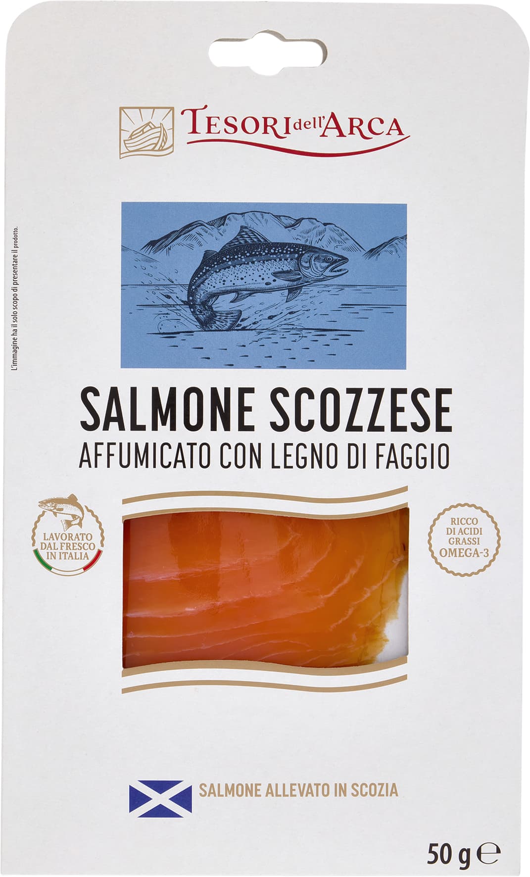 TESORI DELL'ARCA Salmone Scozzese Affumicato con Legno di Faggio 50 g – immagine 2