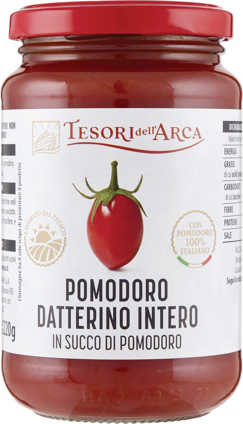 TESORI DELL'ARCA Pomodoro Datterino Intero in Succo di Pomodoro 360 g – immagine 2