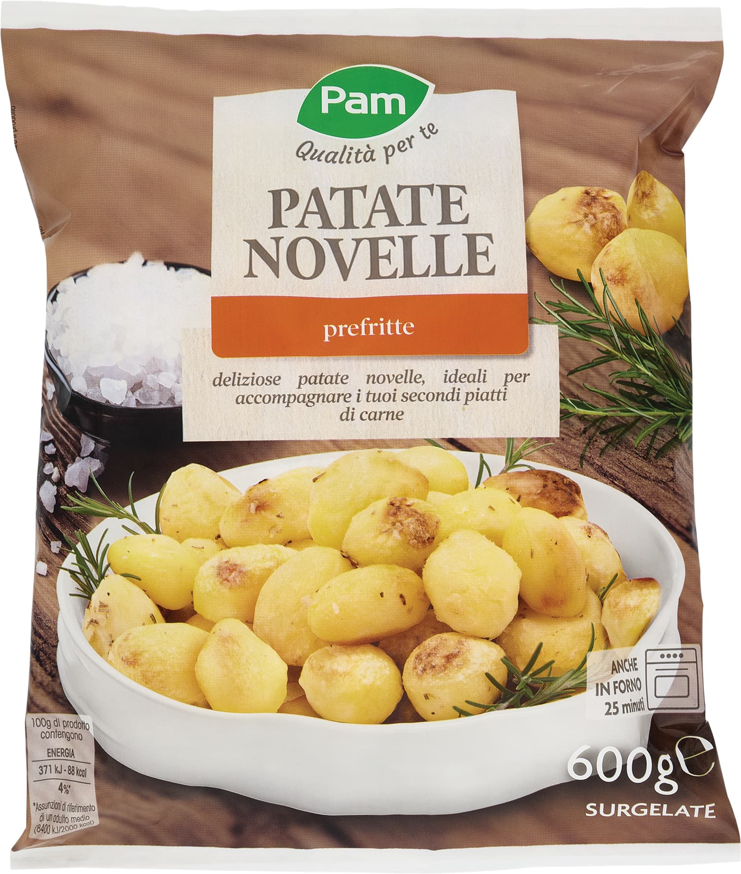 PAM Qualità per te Patate Novelle prefritte Surgelate 600 g – immagine 2