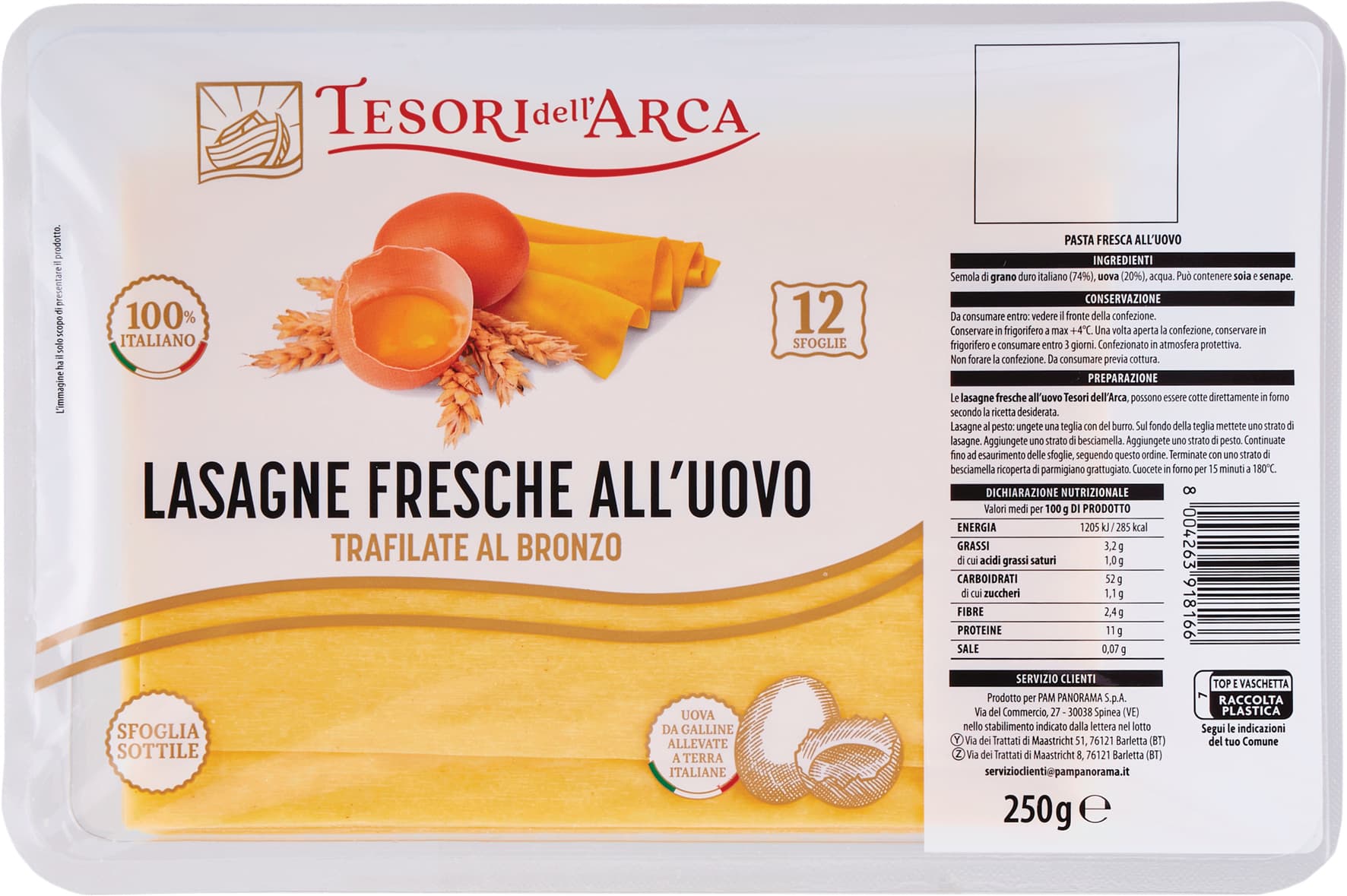 Lasagne fresche all’uovo Tesori dell’Arca 250 g – immagine 2