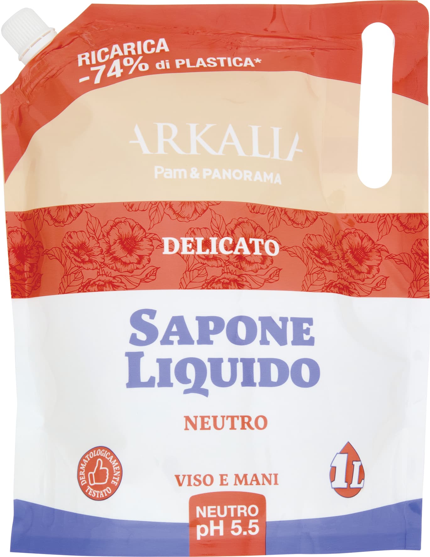 ARKALIA Sapone Liquido Delicato Viso e Mani Ricarica 1 L – immagine 2