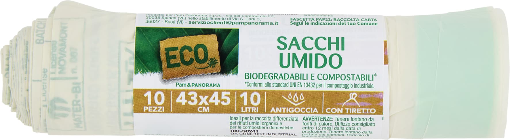 ECO Sacchi Umido Biodegradabili e Compostabili* 43 x 45 cm 10 Litri 10 pz – immagine 2