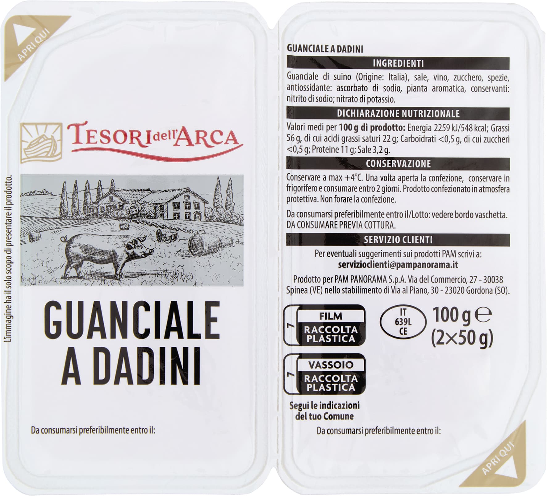 TESORI DELL'ARCA Guanciale a Dadini 2 x 50 g – immagine 2