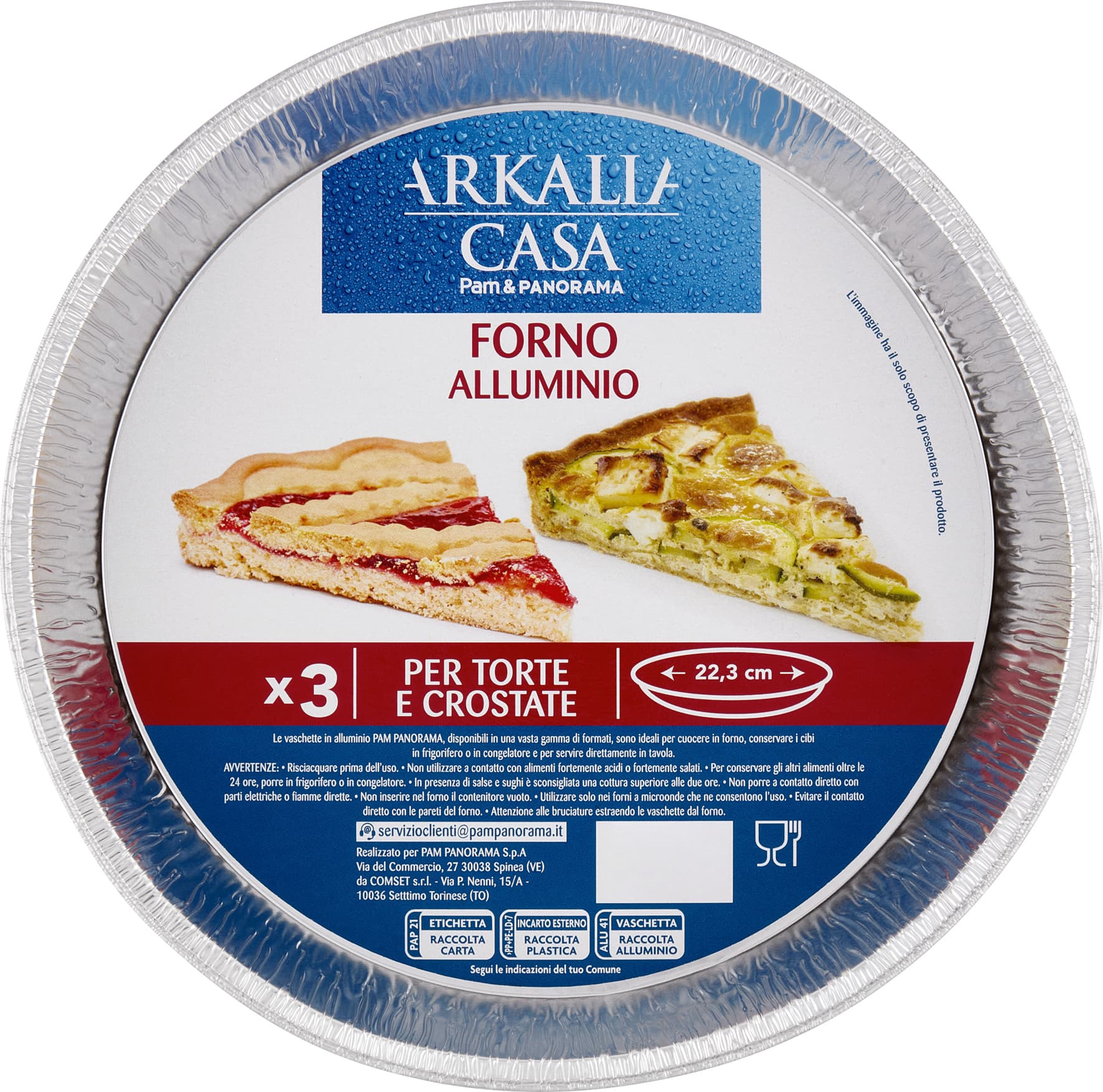 PAM PANORAMA Vaschette alluminio Forno per Torte e Crostate 3 pz – immagine 2