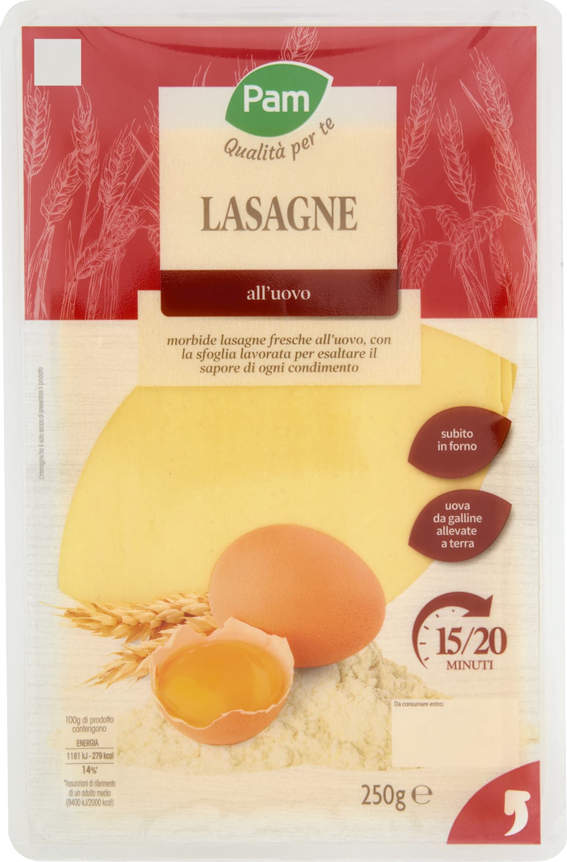 PAM Qualità per te Lasagne all'Uovo 250 g – immagine 2