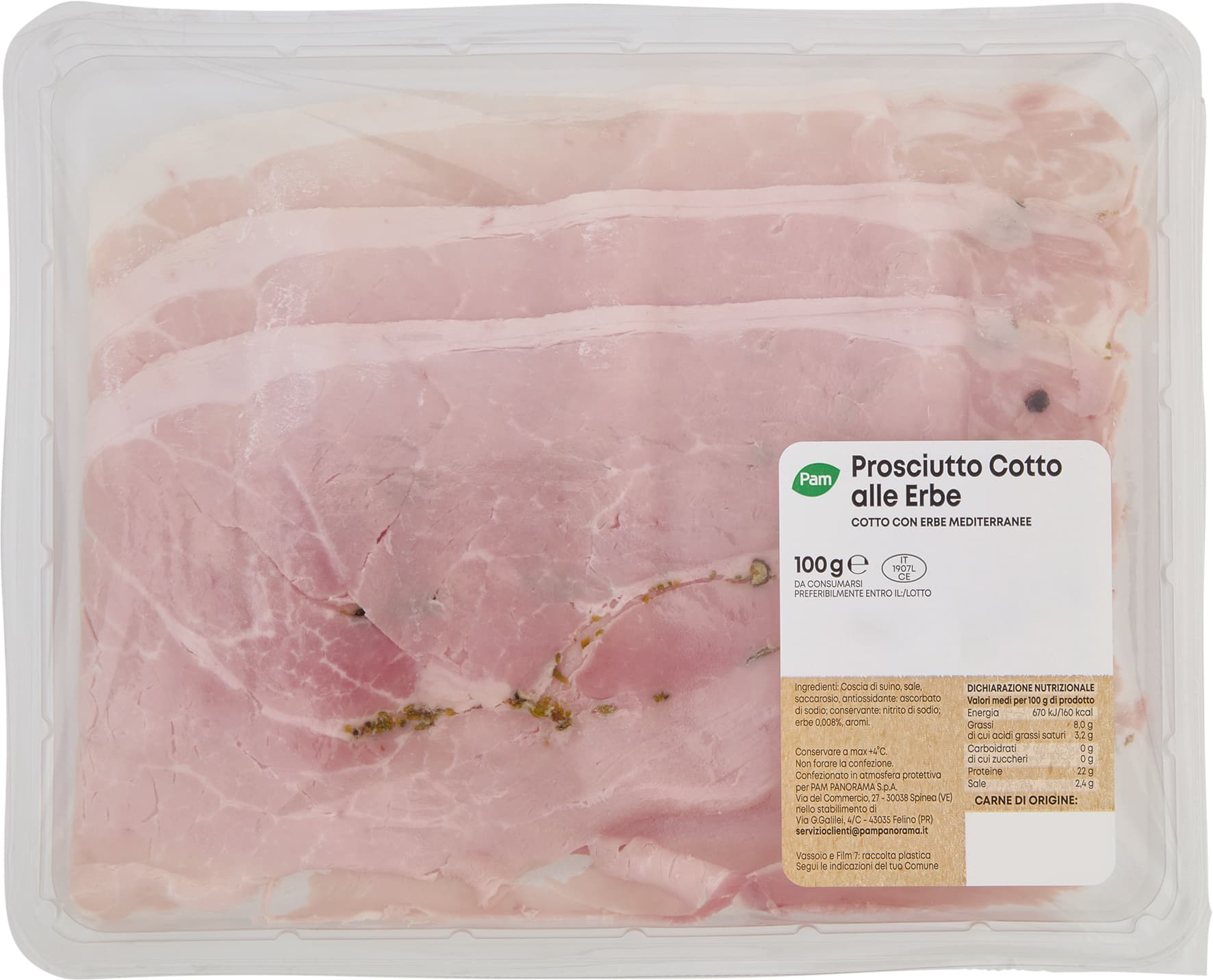 PAM Prosciutto Cotto alle Erbe 100 g – immagine 2