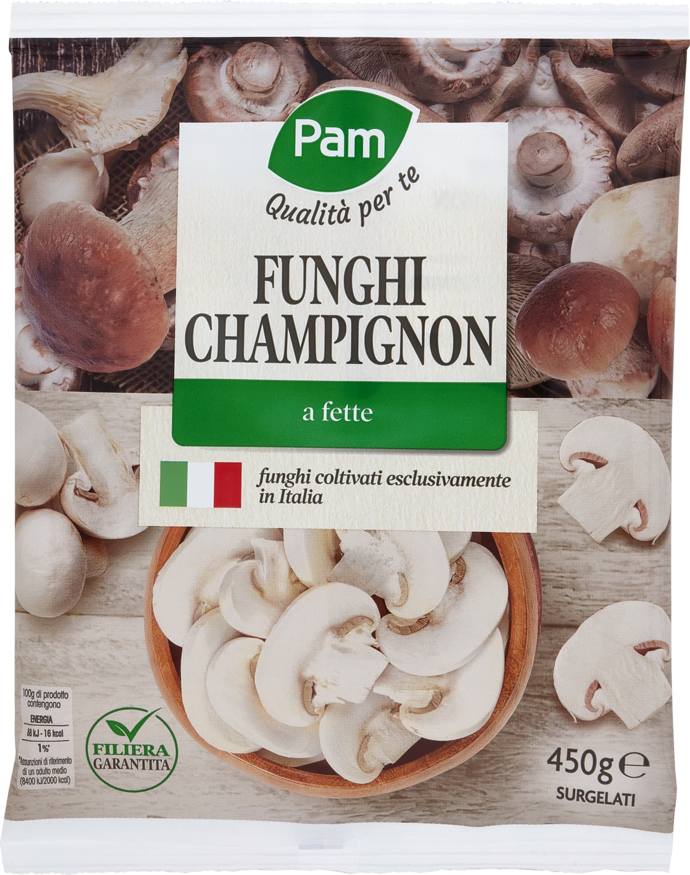 PAM Qualità per te Funghi Champignon a fette Surgelati 450 g – immagine 2