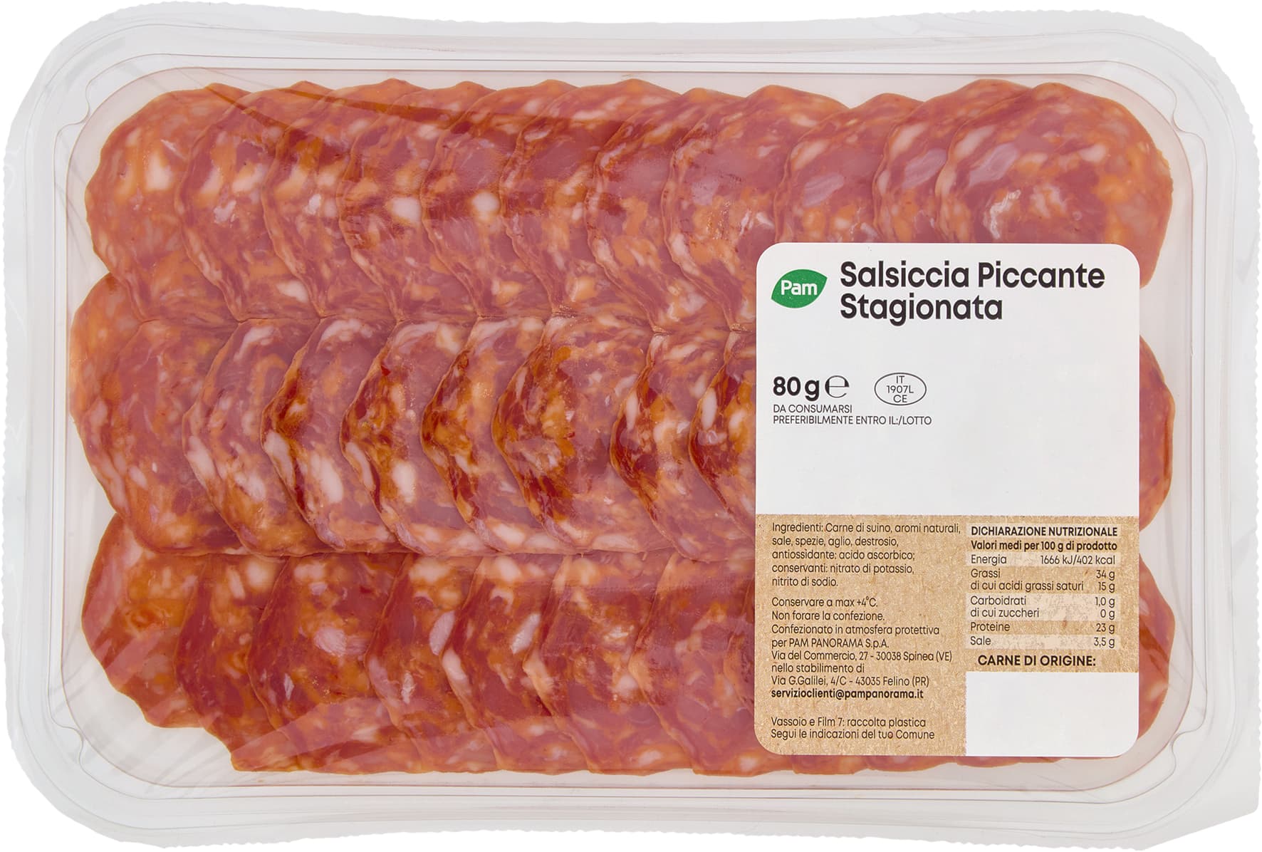 PAM Salsiccia Piccante Stagionata 80 g – immagine 2