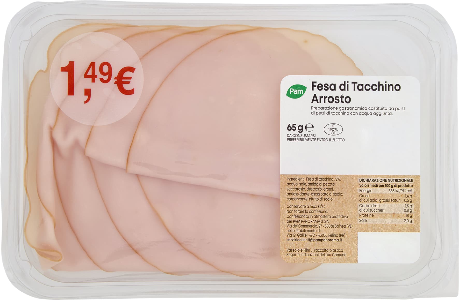 PAM Fesa di Tacchino Arrosto 65 g – immagine 2