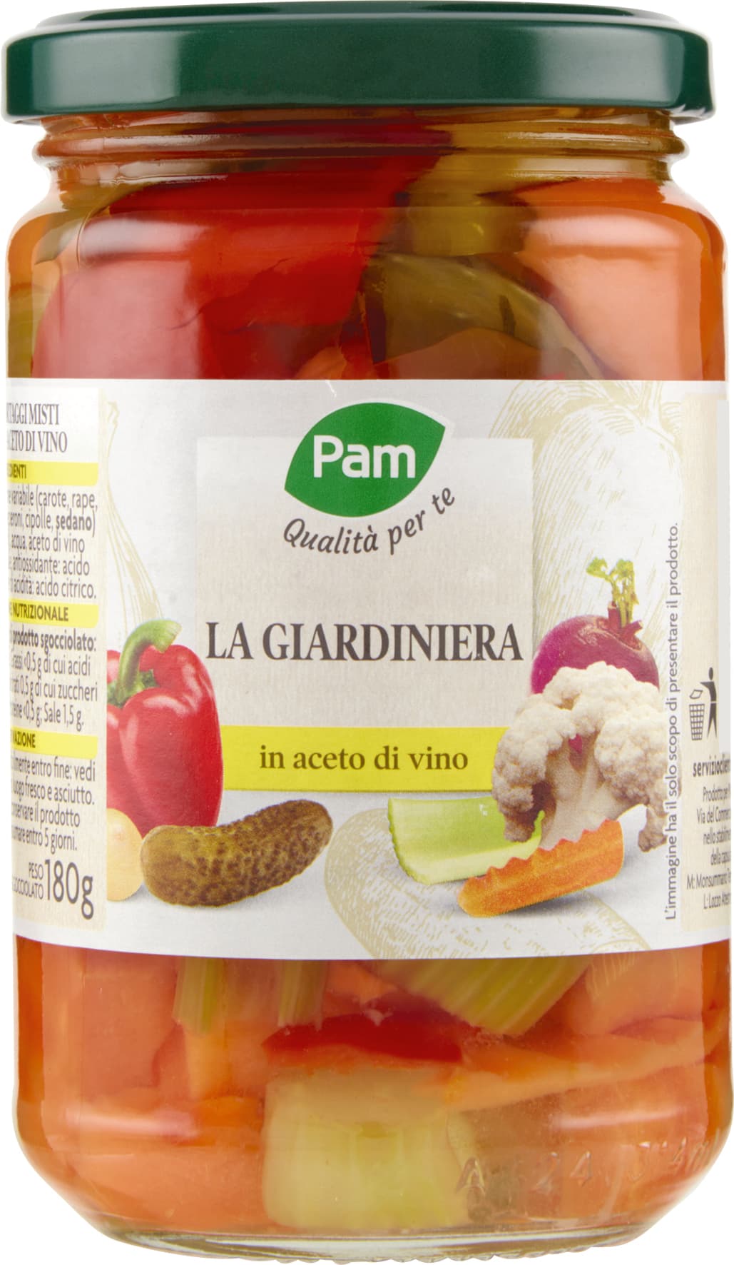 PAM Qualità per te Giardiniera in aceto di vino 300 g – immagine 2
