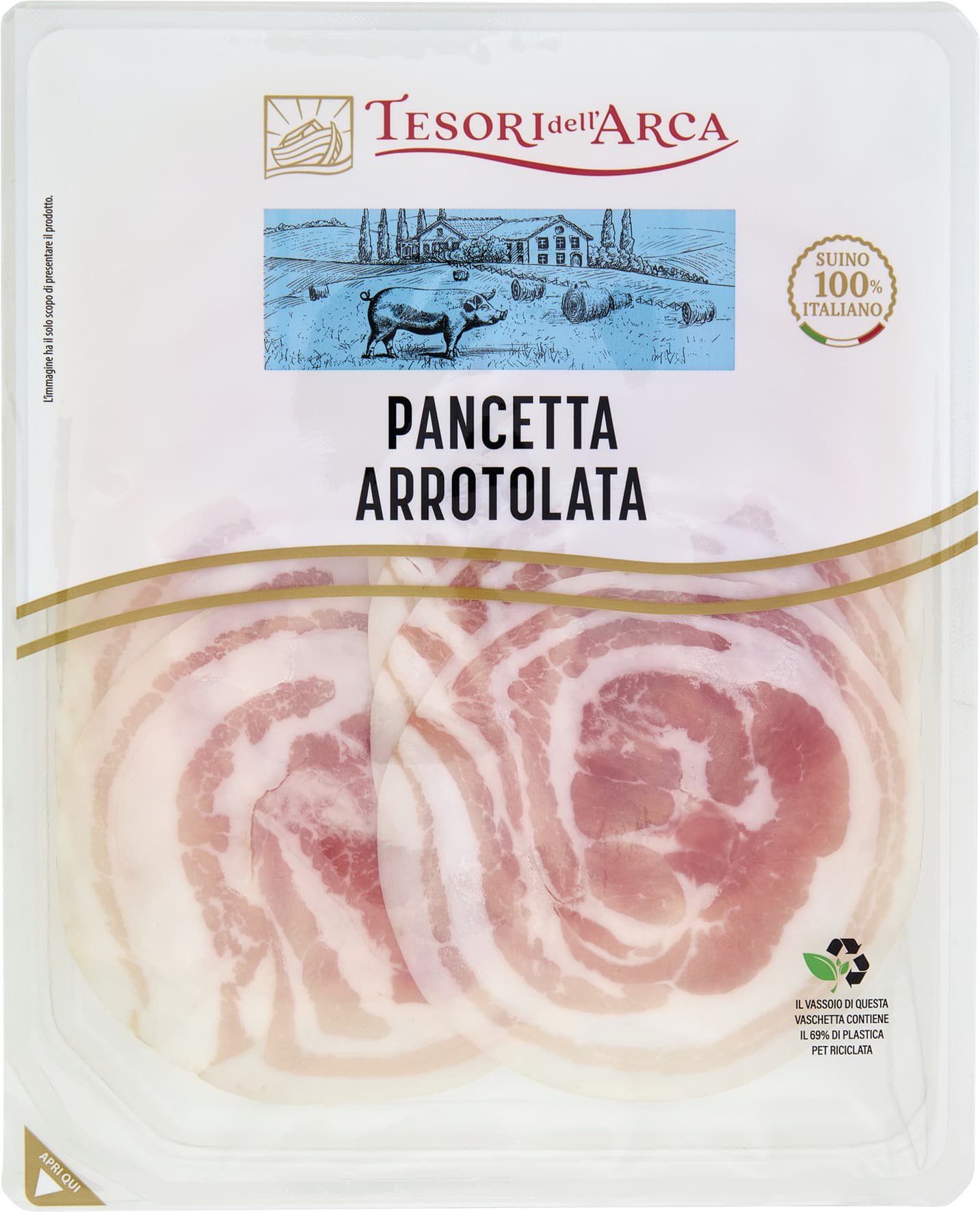 TESORI DELL'ARCA Pancetta Arrotolata 100 g – immagine 2