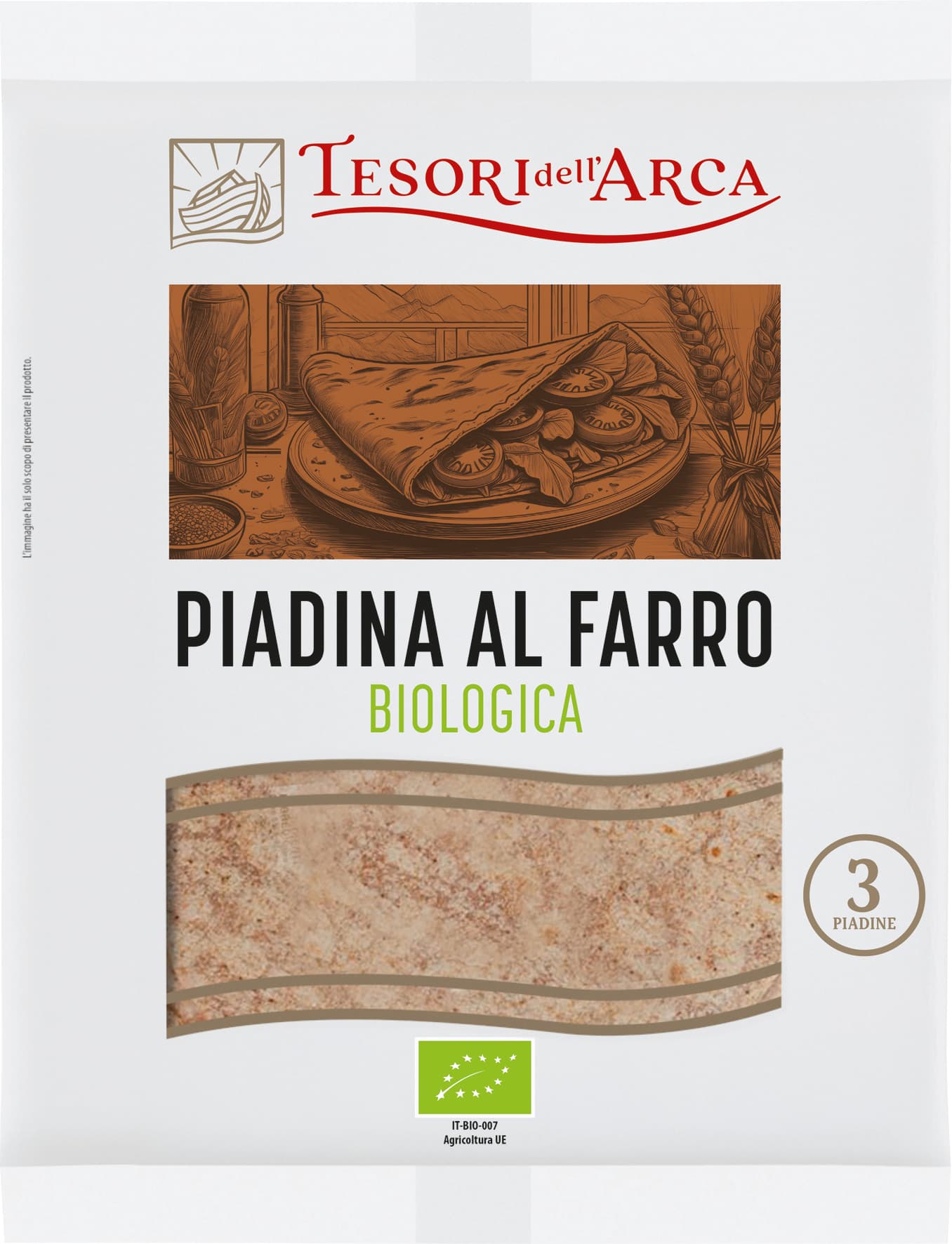 TESORI DELL'ARCA Piadina al Farro Biologica 3 x 75 g – immagine 2