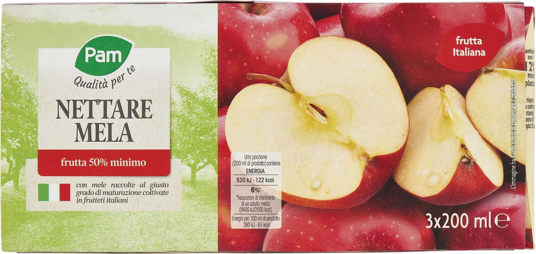 PAM Qualità per te Nettare Mela 3 x 200 ml – immagine 2