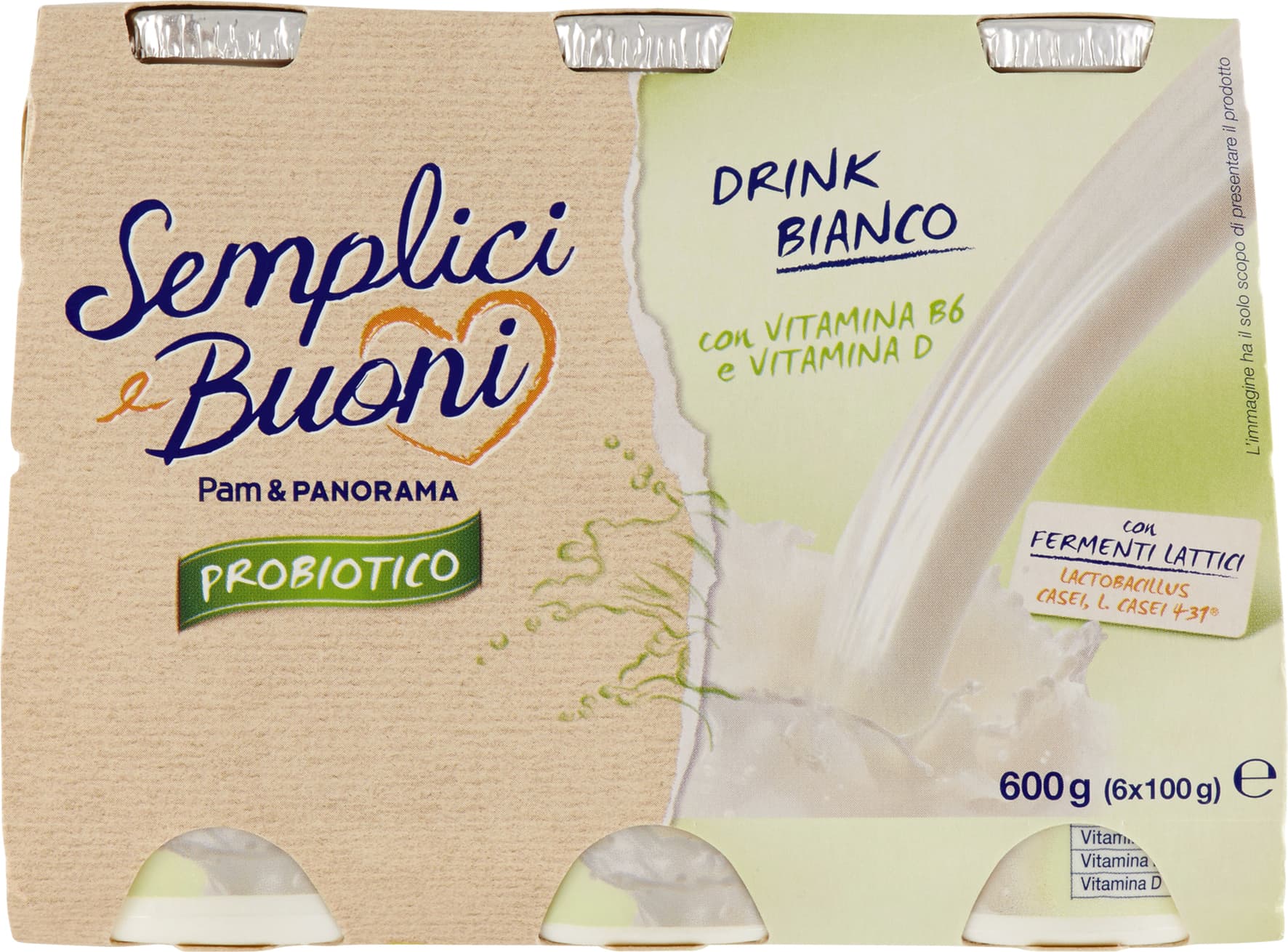 SEMPLICI E BUONI Probiotico Drink Bianco 600g (100g x 6) – immagine 2