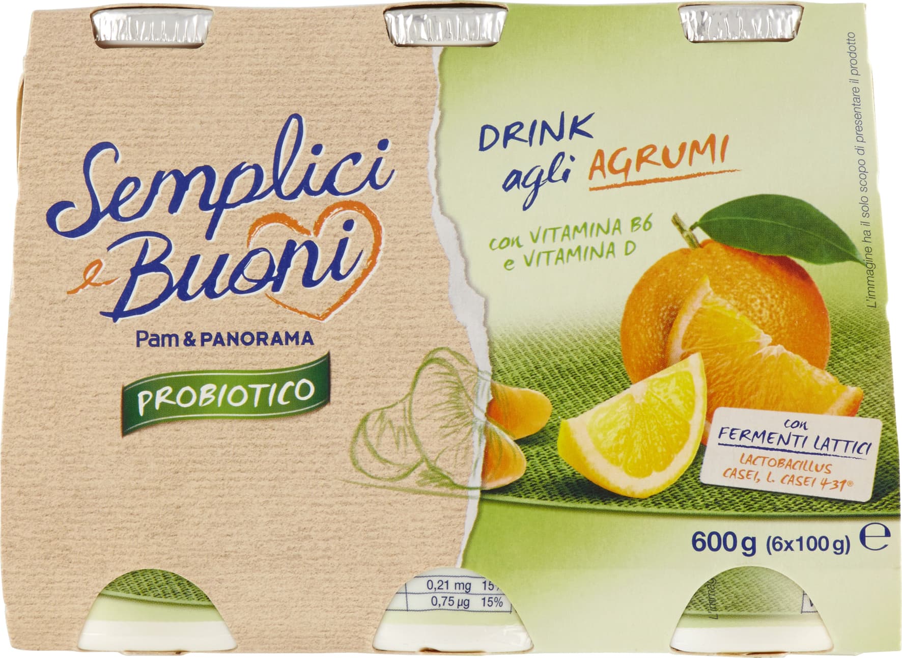 SEMPLICI E BUONI Probiotico Drink agli Agrumi 600g (100g x 6) – immagine 2