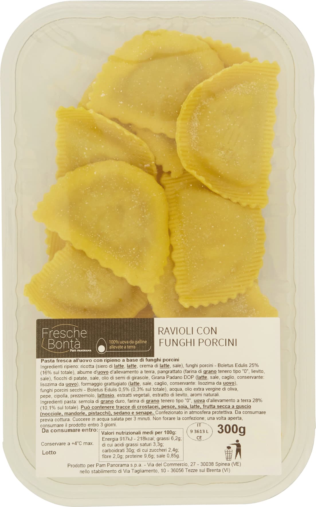 FRESCHE BONTÀ Ravioli con Funghi Porcini 300 g – immagine 2