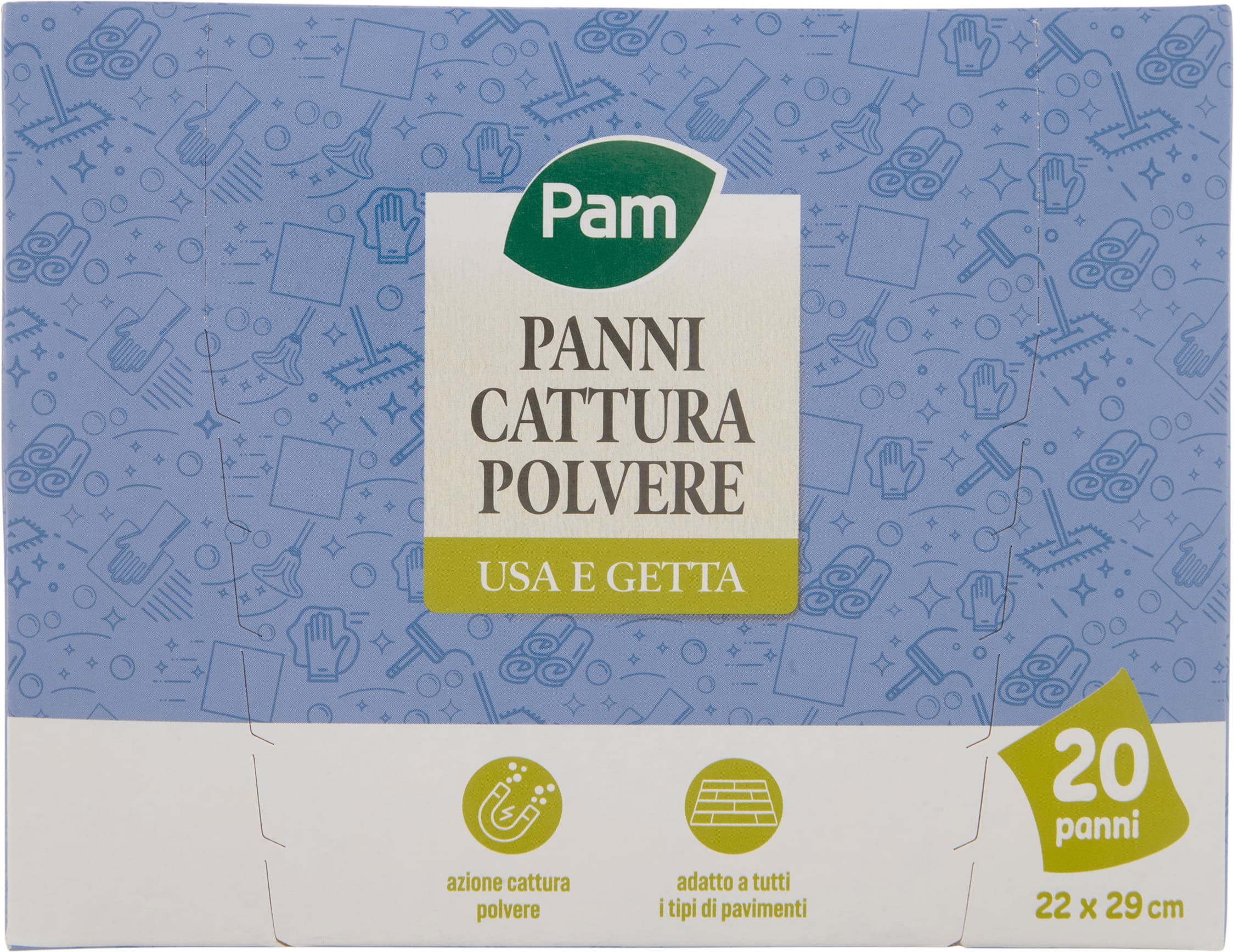 PAM Panni Cattura Polvere Usa e Getta 22 x 29 cm 20 pz – immagine 2